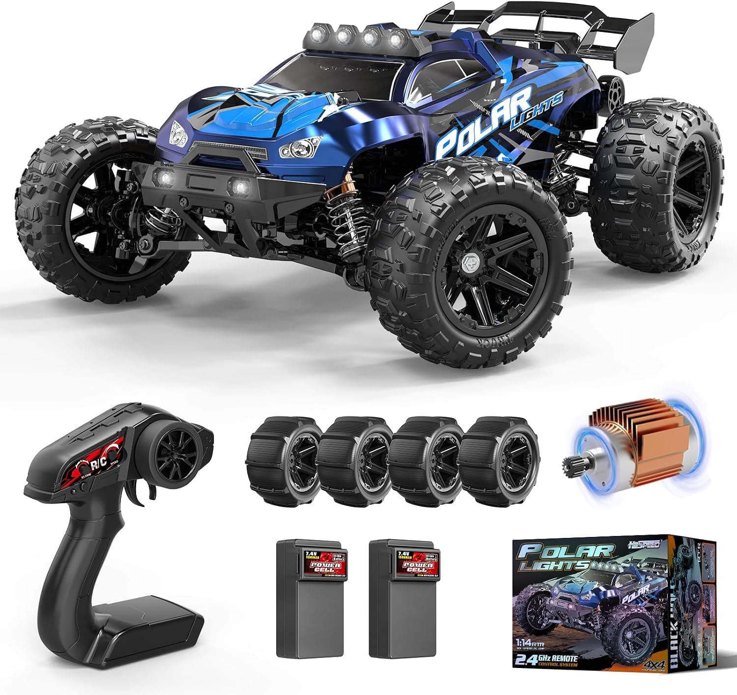 Coche Teledirigido Adulto 1:14 Off-Road 4x4, RC Car Todo Terreno 40 km/h