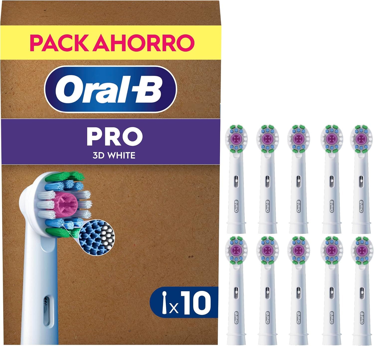 Oral-B 3D White Cabezales de Recambio Originales, Blanco, Pack de 10