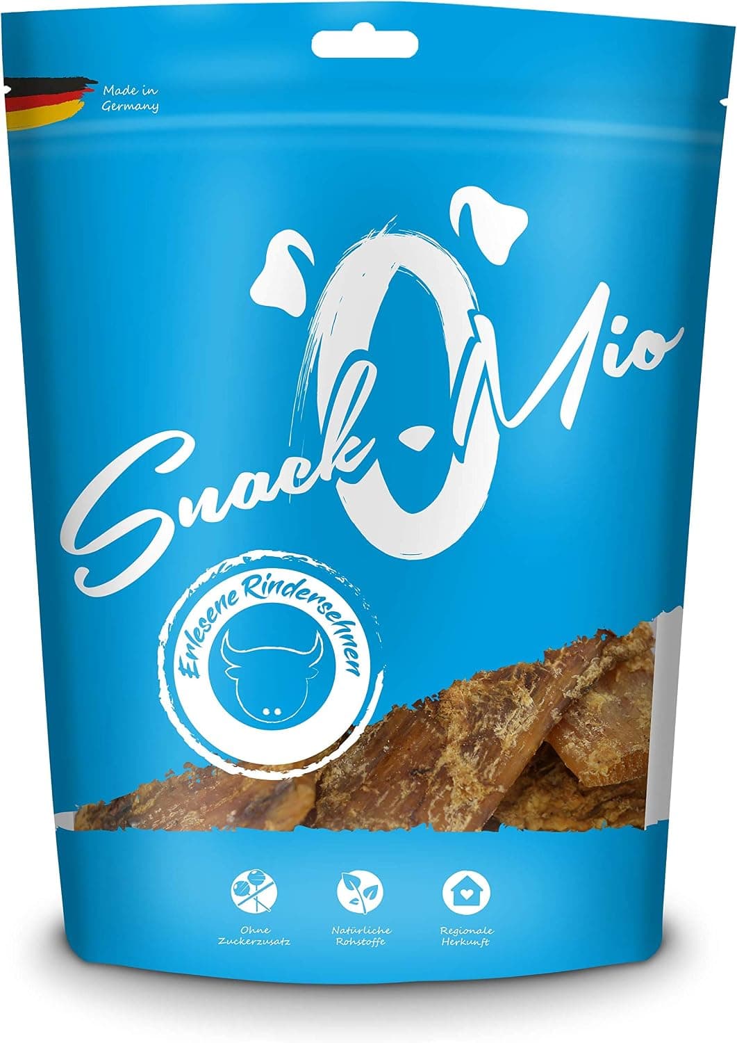 SnackOMio - Snack Premium para Perros - tendones de Vacuno selectos, sin Cereales, 1 Pack (1 x 1kg)