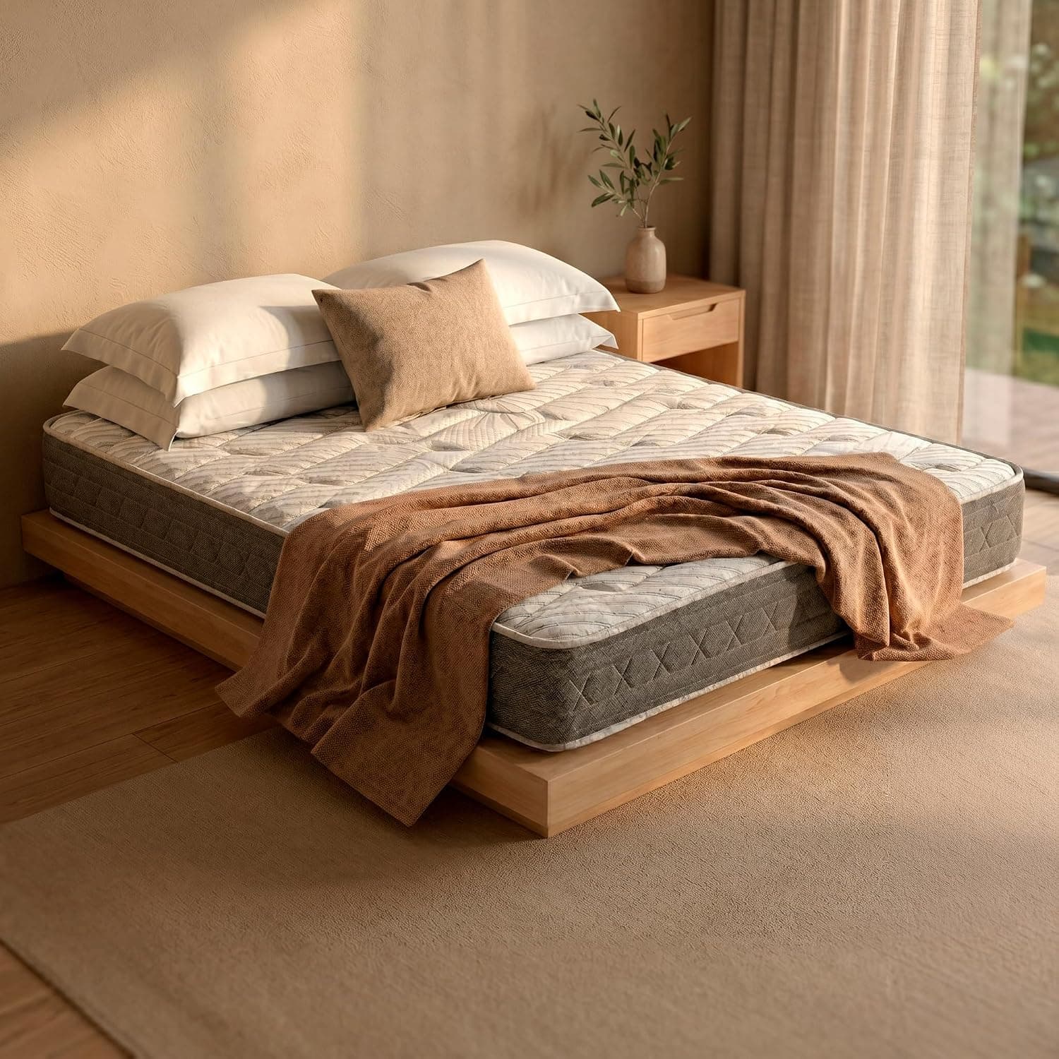 ROYAL SLEEP - Colchón Viscoelástico Hilo Carbono y Biocerámico | 135x182 | Altura 25cm | Firmeza Alta | Gama Alta | Efecto Antiestrés y Regenerador | Ceramic Plus