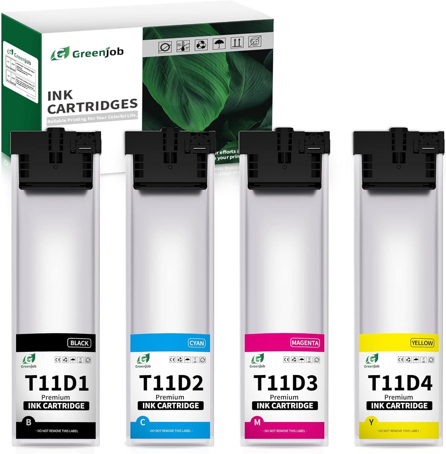 T11D1-T11D4 Cartucho de Tinta Compatible con Epson T11D1 T11D2 T11D3 T11D4 para Epson Workforce Pro WF-C5390DW Bam WF-C5890DWF Bam WF-C5390DN (4 Paquetes)