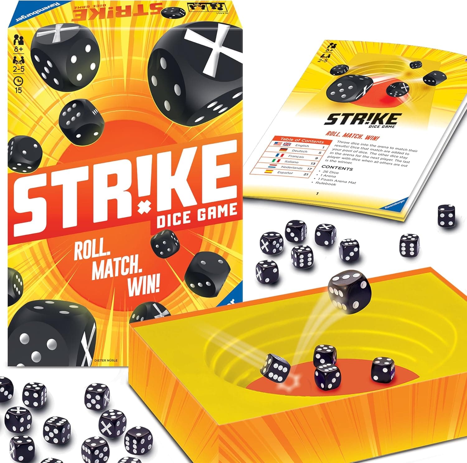 Ravensburger - Strike | Juego de Dados para 2-5 Jugadores, 8+ Años