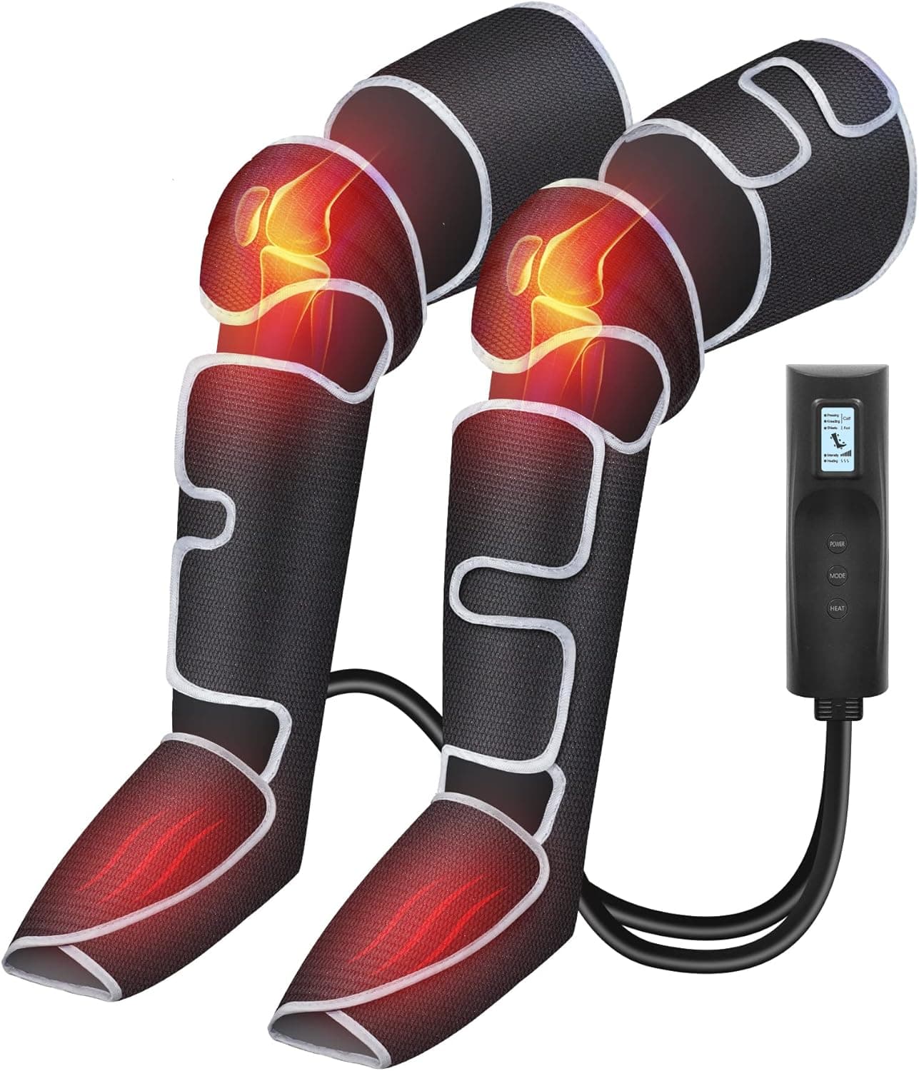 COMFIER Masajeador de Piernas Compresión para masaje y relajación muscular, masajeador de pies y piernas con calor, ideal para pantorrillas, muslos y pies, regalos para Mujer/hombres