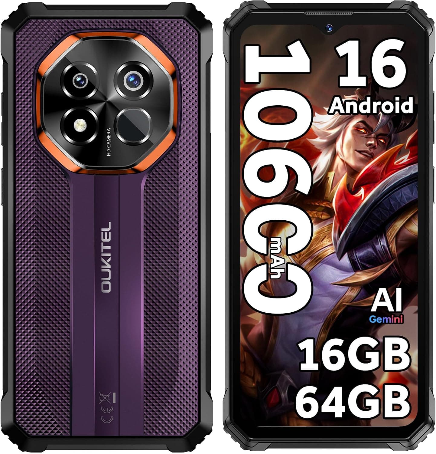 G7 (2026) Móvil Irrompible,10600mAh Móvil Resistente, 16GB+64GB/1TB