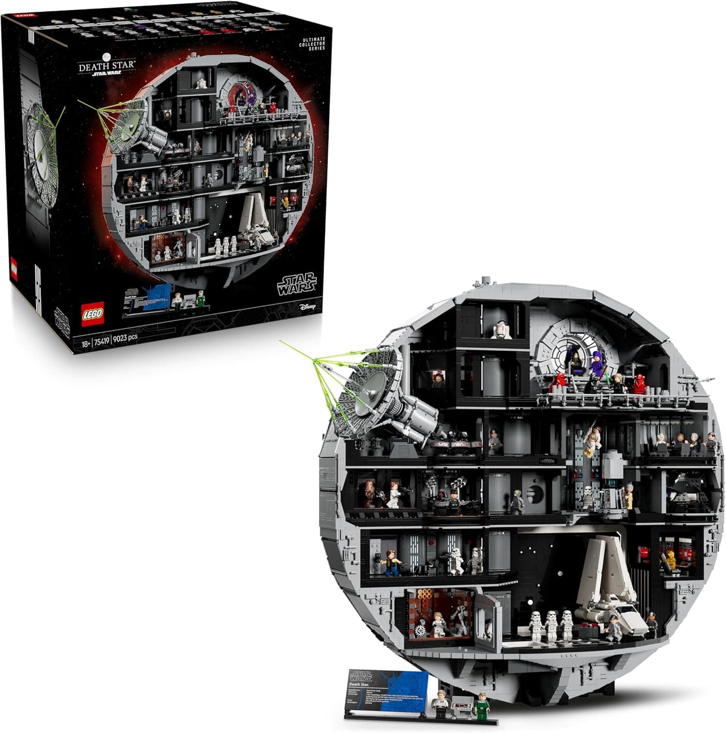 LEGO Star Wars 75419 Estrella de la Muerte - Maqueta para Adultos Interactiva UCS con 36 Minifiguras Inc. Luke Skywalker, Han Solo y Darth Vader - Regalo de Colección para Hombres y Mujeres Fans