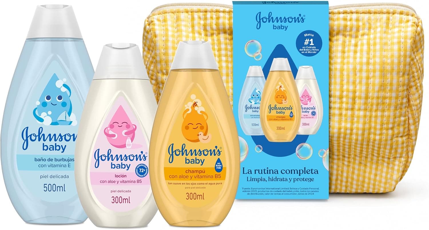 Johnson´s Baby Champú 300ml, Gel de Baño 500ml y Crema Hidratante 300ml