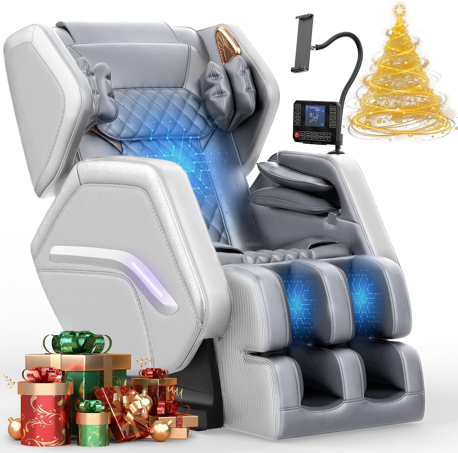 Sillón de Masaje, sillón reclinable de Cuerpo Completo con 14 Rodillos