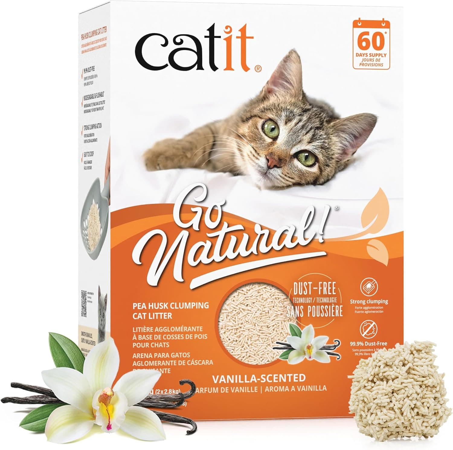 Catit Go Natural! Arena Guisantes, Aroma Vainilla 5.6 kg
