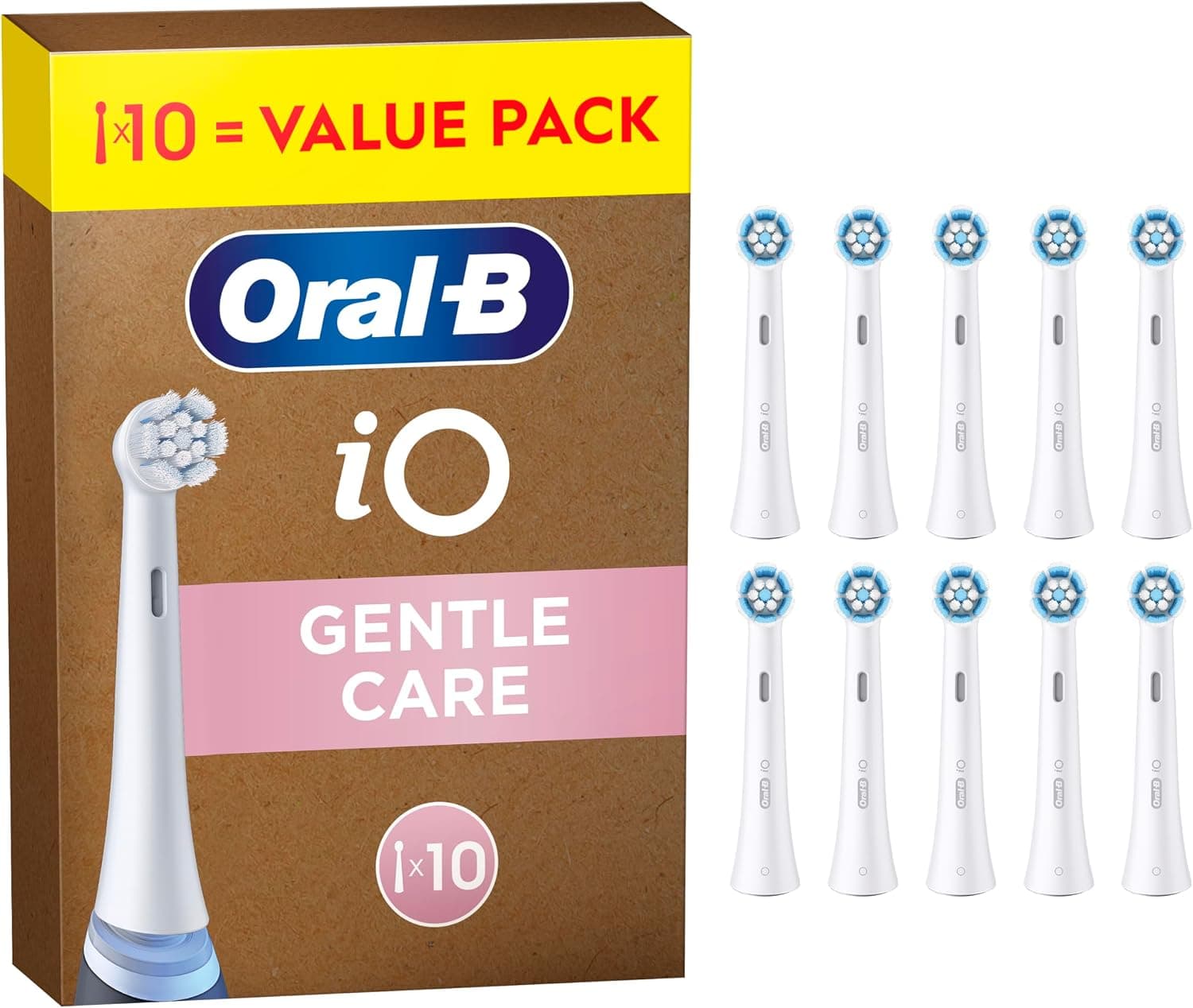 Oral-B iO Gentle Care Cabezales de Recambio Originales, Blancos, Pack de 10