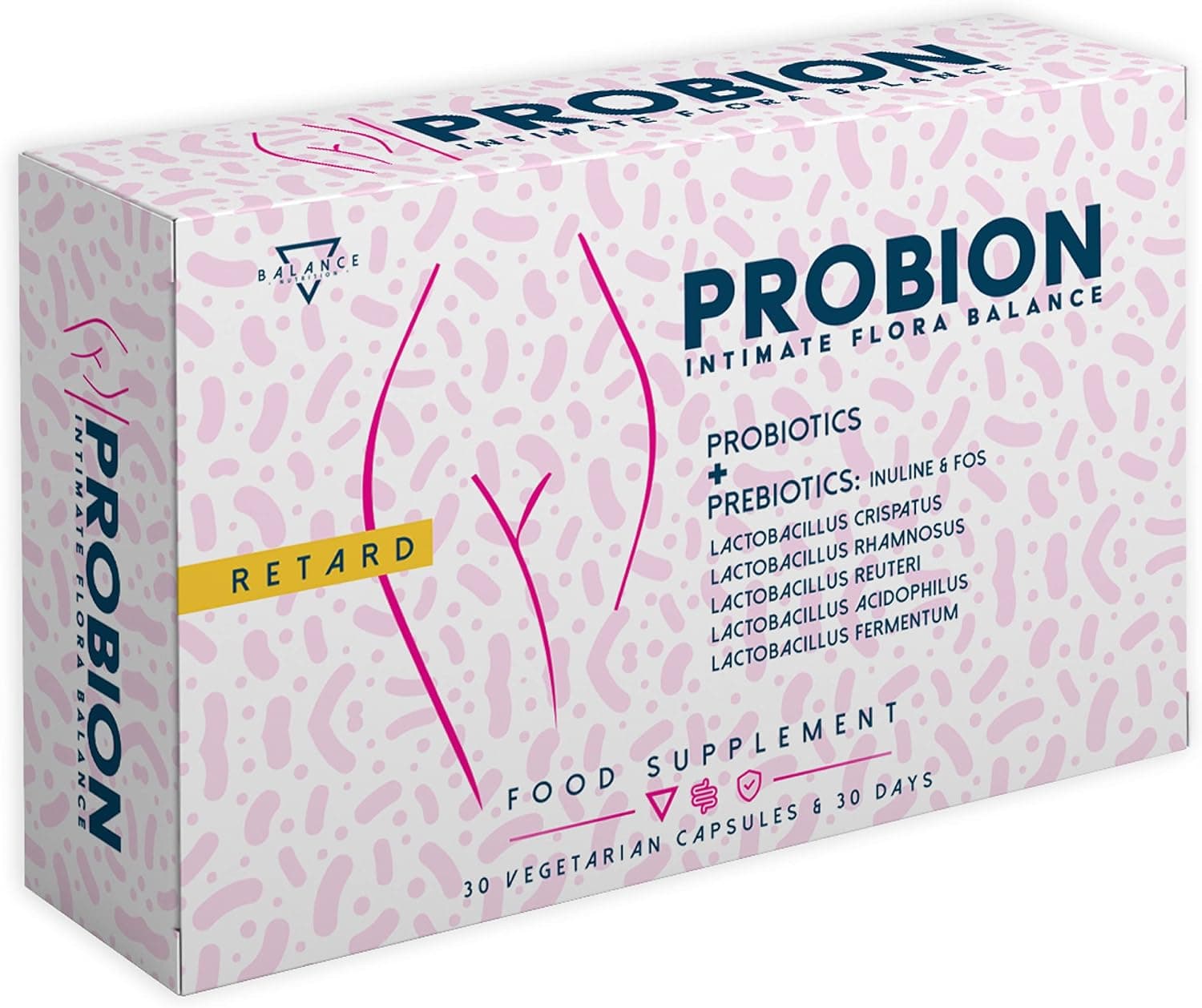 PROBION | Probioticos Mujer | Equlibrio Flora Intima | Suplemento Alimenticio con Probióticos y Prebióticos Combinados | Promueve una Flora Bacteriana Vaginal Saludable | 30 Comprimidos