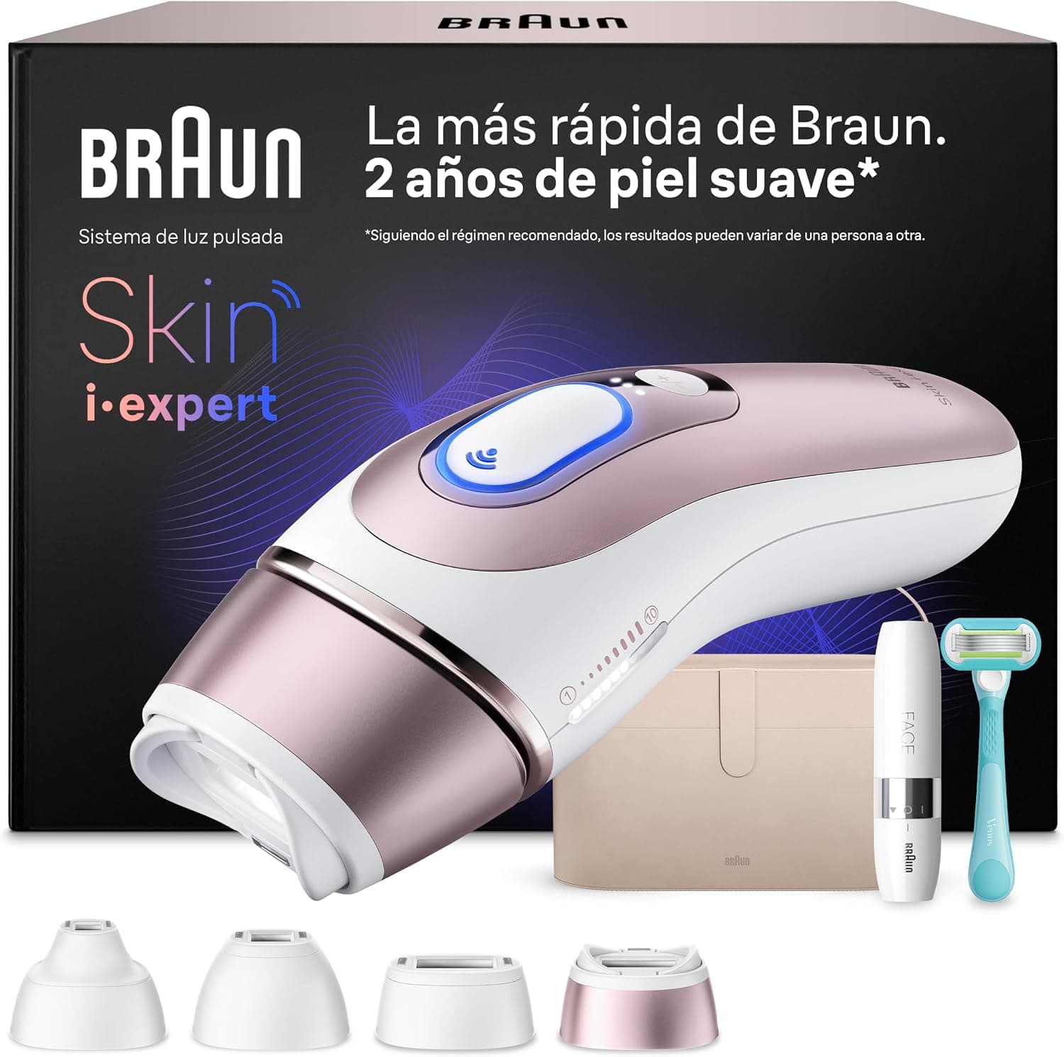 Braun Depiladora Luz Pulsada Smart IPL Skin i·expert, PL7442, Blanco/Bronce