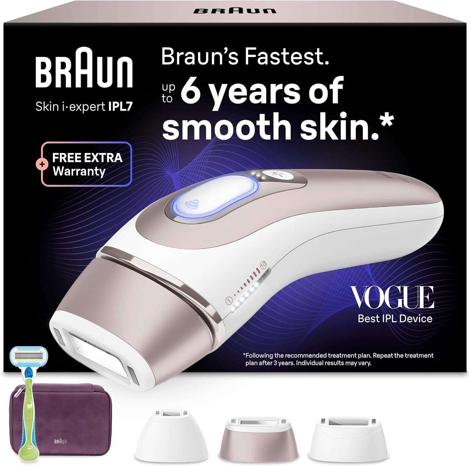 Braun Depiladora Luz Pulsada Smart IPL Skin i·expert, PL7263, Blanco/Bronce