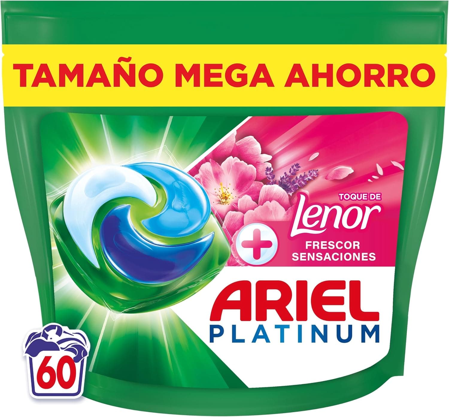 Ariel PODs Platinum, Detergente Líquido En Cápsulas Frescor Sensaciones Cápsulas, 60 Lavados