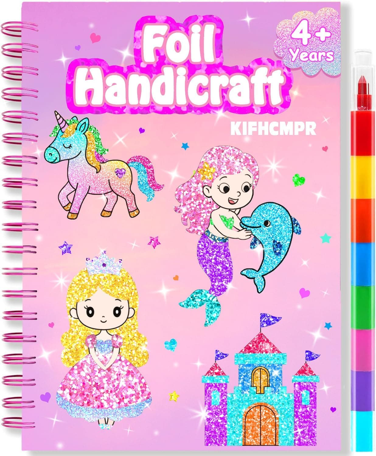 Foil Handicraft Kids-Princesa,Kit Manualidades niños, DIY Creativo Actividad Artística para Niños, kits de actividades de bricolaje,Juego de Viaje, Regalos para Niños Niña 4+ Años Navidad Cumpleaños