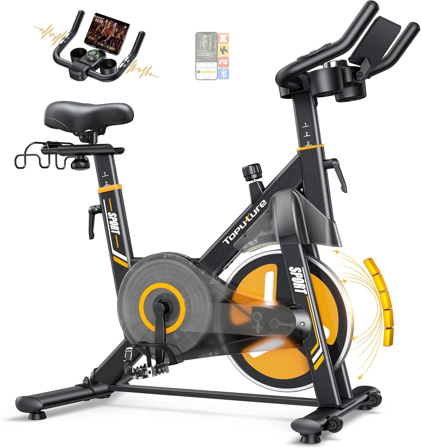 Toputure Bicicleta Estática Electromagnética con APP, 32 Niveles Precisos
