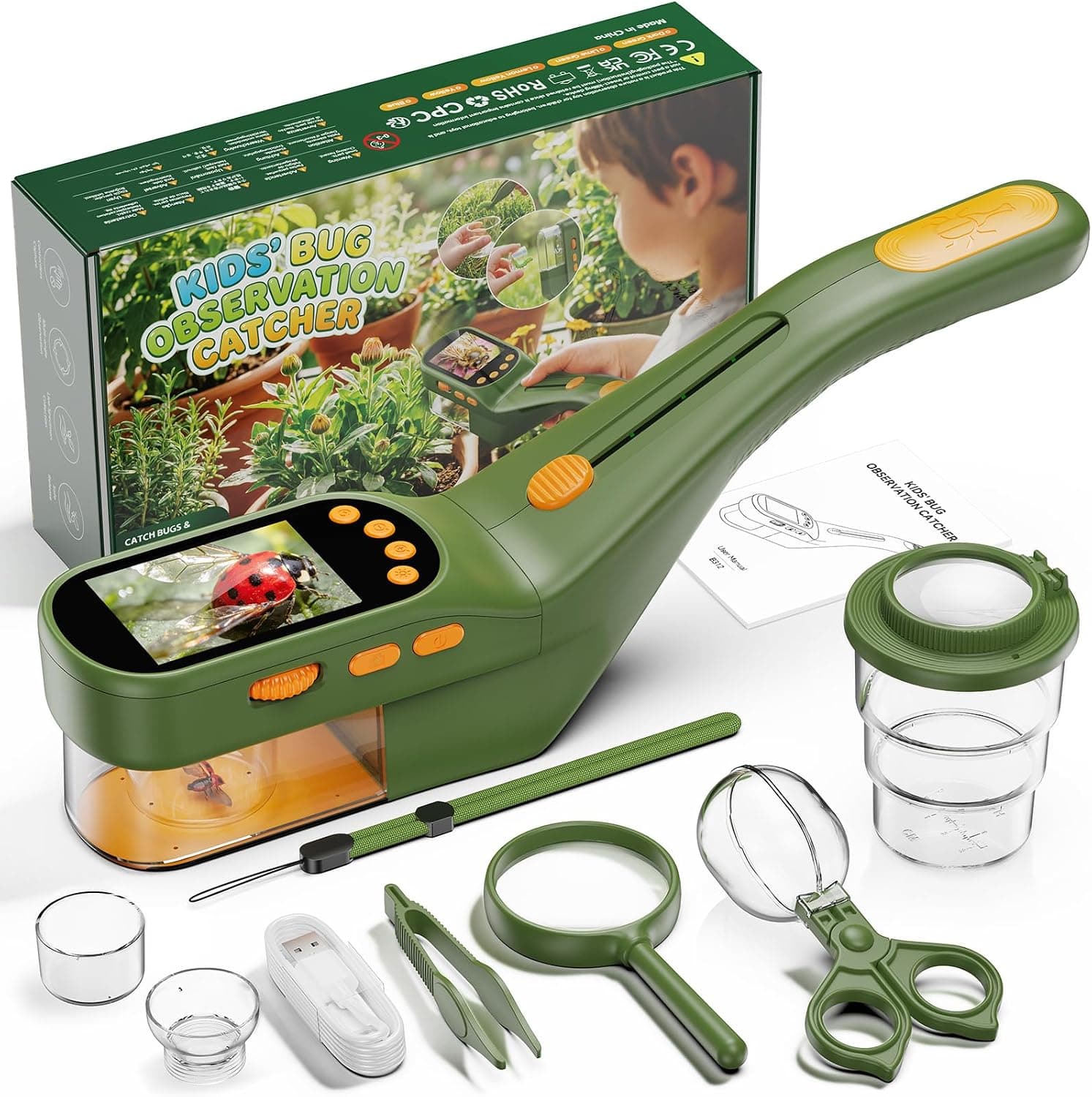 Atrapa Insectos con 500X Pantalla - Kit Explorador Niños