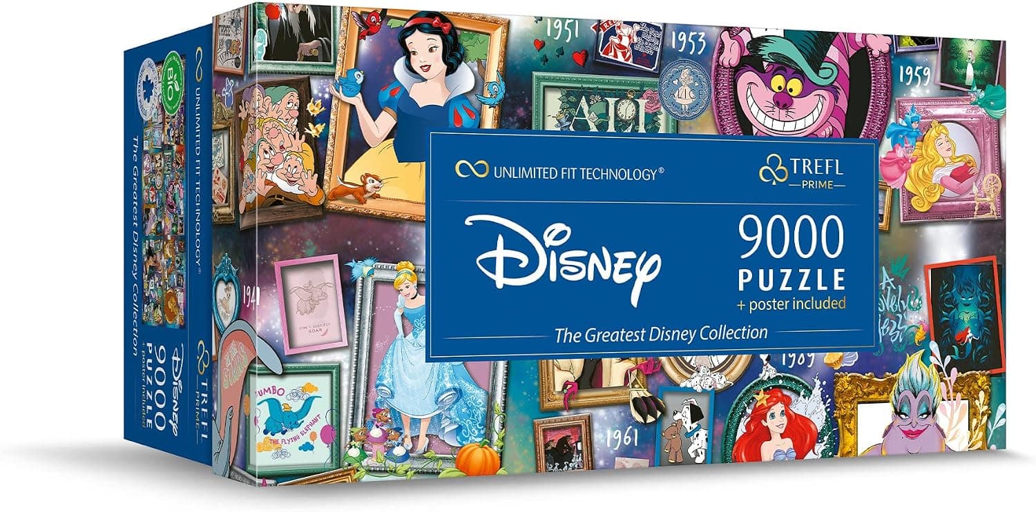 Trefl Prime - Puzzle UFT: Disney, The Greatest Disney Collection - 9000 Piezas, Rompecabezas Grande, EKO, Collage con Personajes de Cuentos de Hadas, Entretenimiento para Niños a Partir de 12 Años