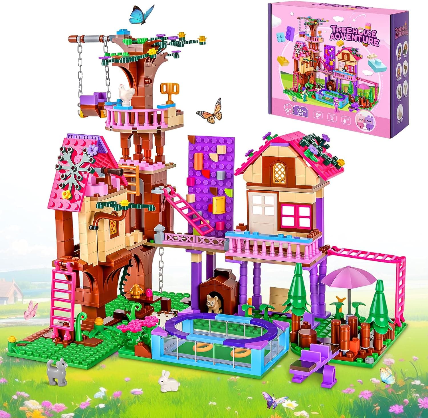 Charmofun Set de Construcción Casa del Árbol, 756 Piezas