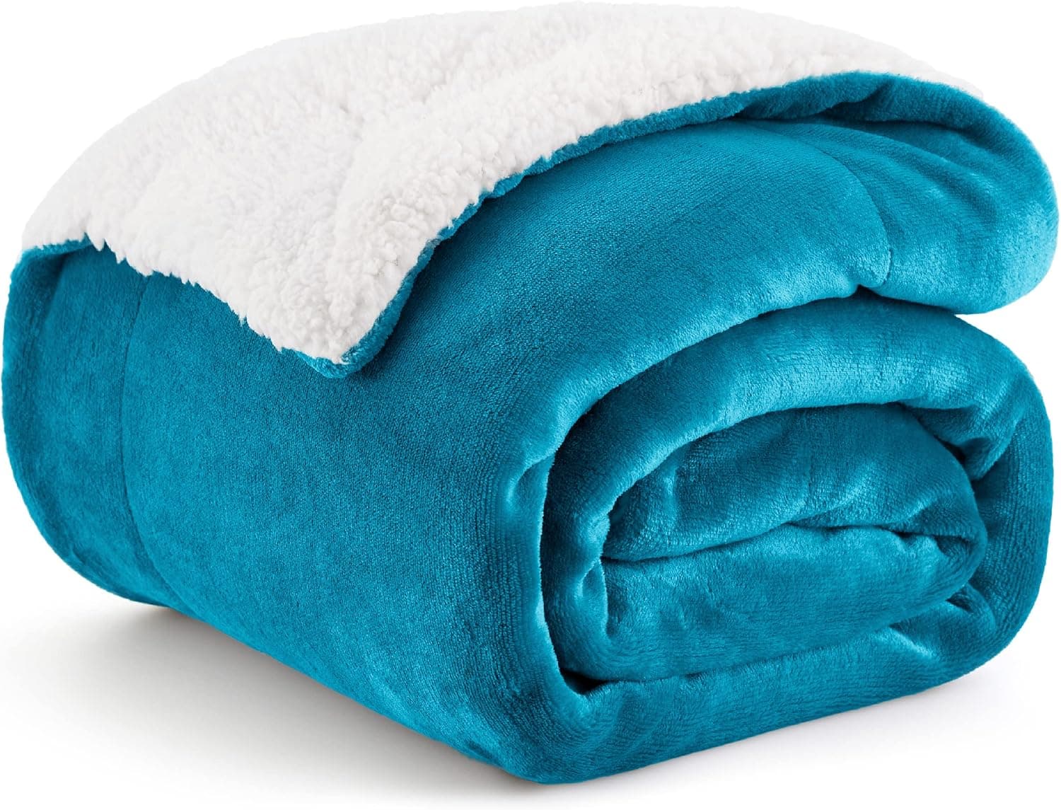 Bedsure Manta Sofá Polar Invierno - Sherpa, Turquesa, 130x150 cm