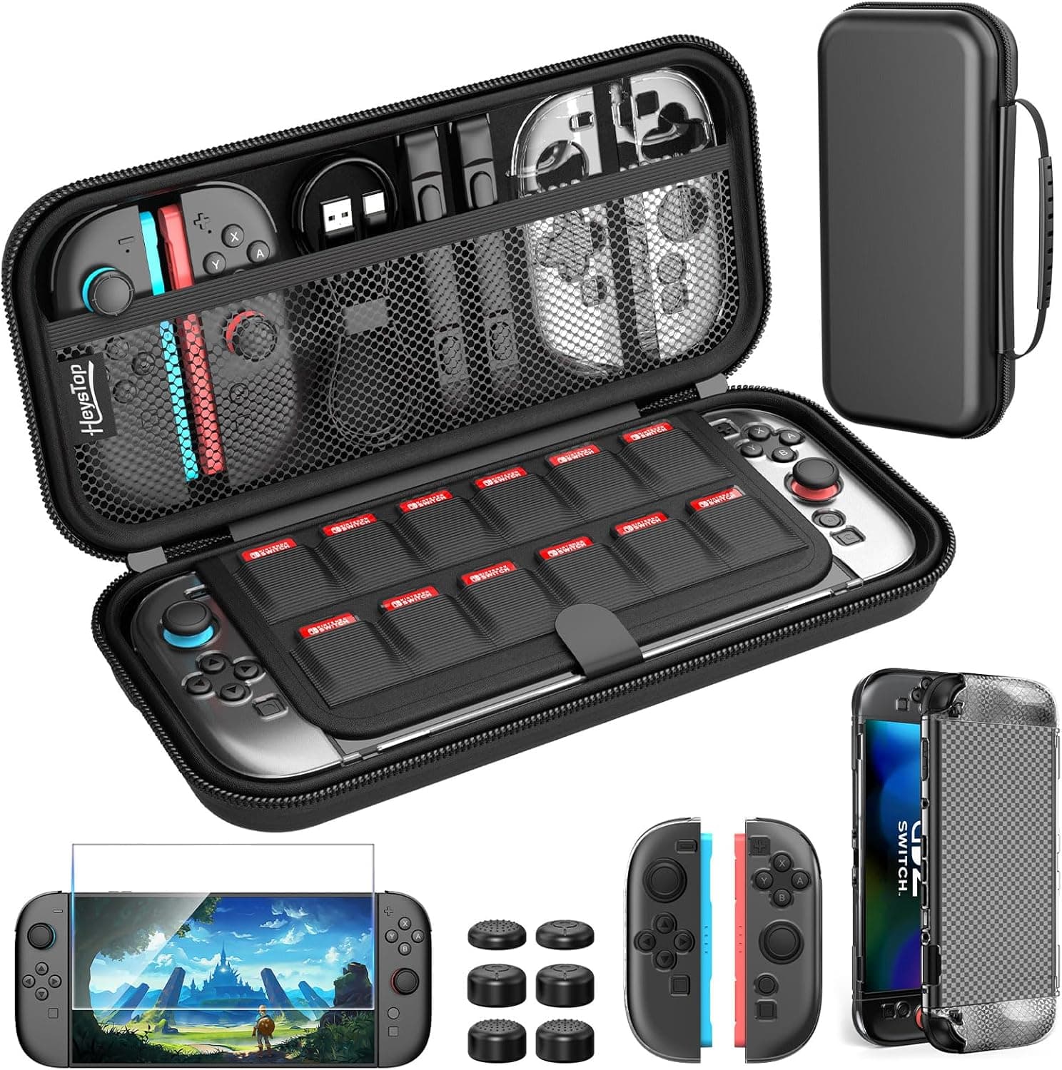 HEYSTOP Funda para Nintendo Switch 2, Kit de Estuche Protector con Carcasa
