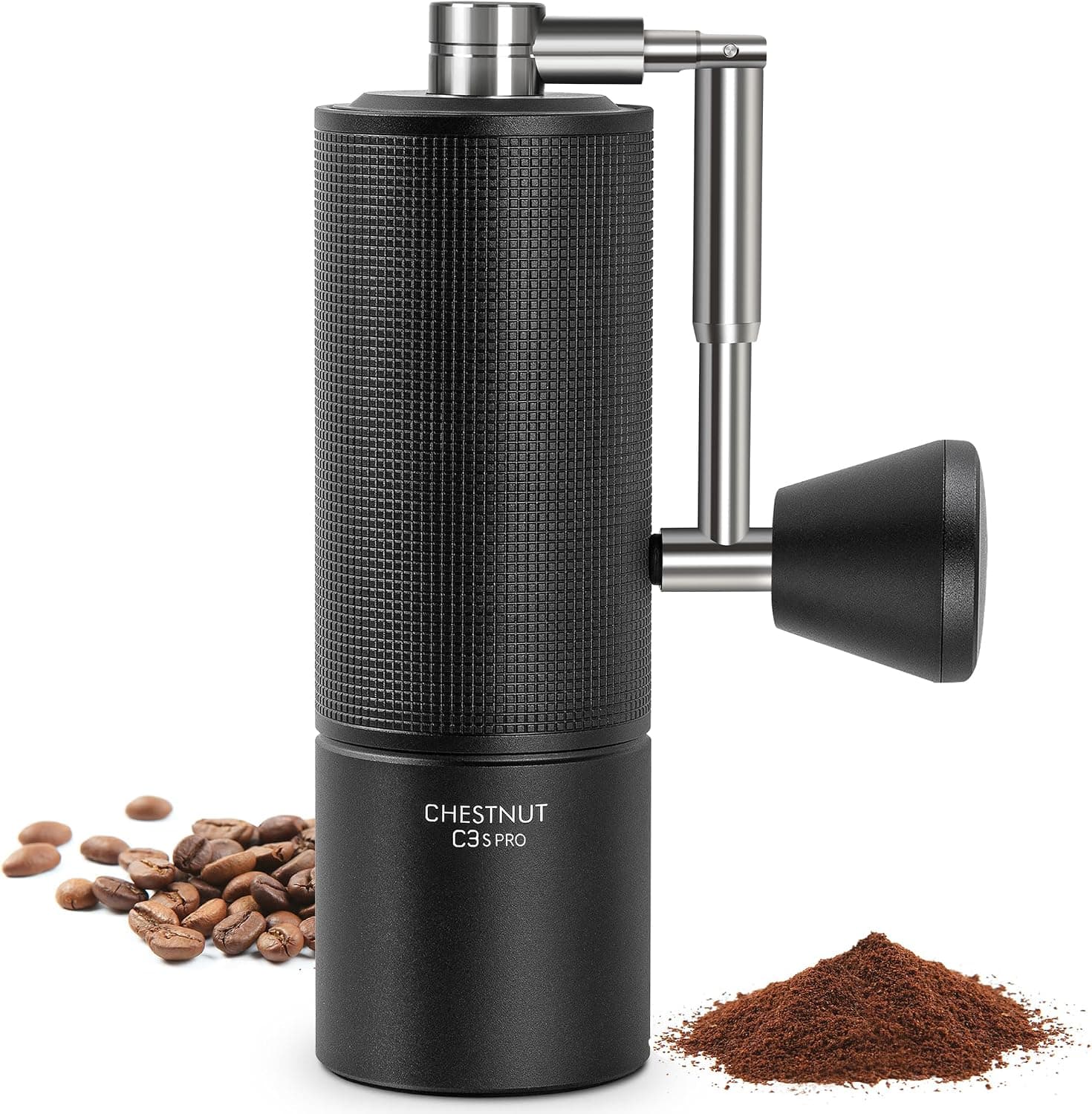 TIMEMORE Chestnut C3s PRO, Molinillo de Café Manual, Cuerpo Todo Metal Integrado, Molinillo de Café Manual con Mango Plegable, para Espresso a Prensa Francesa, Negro