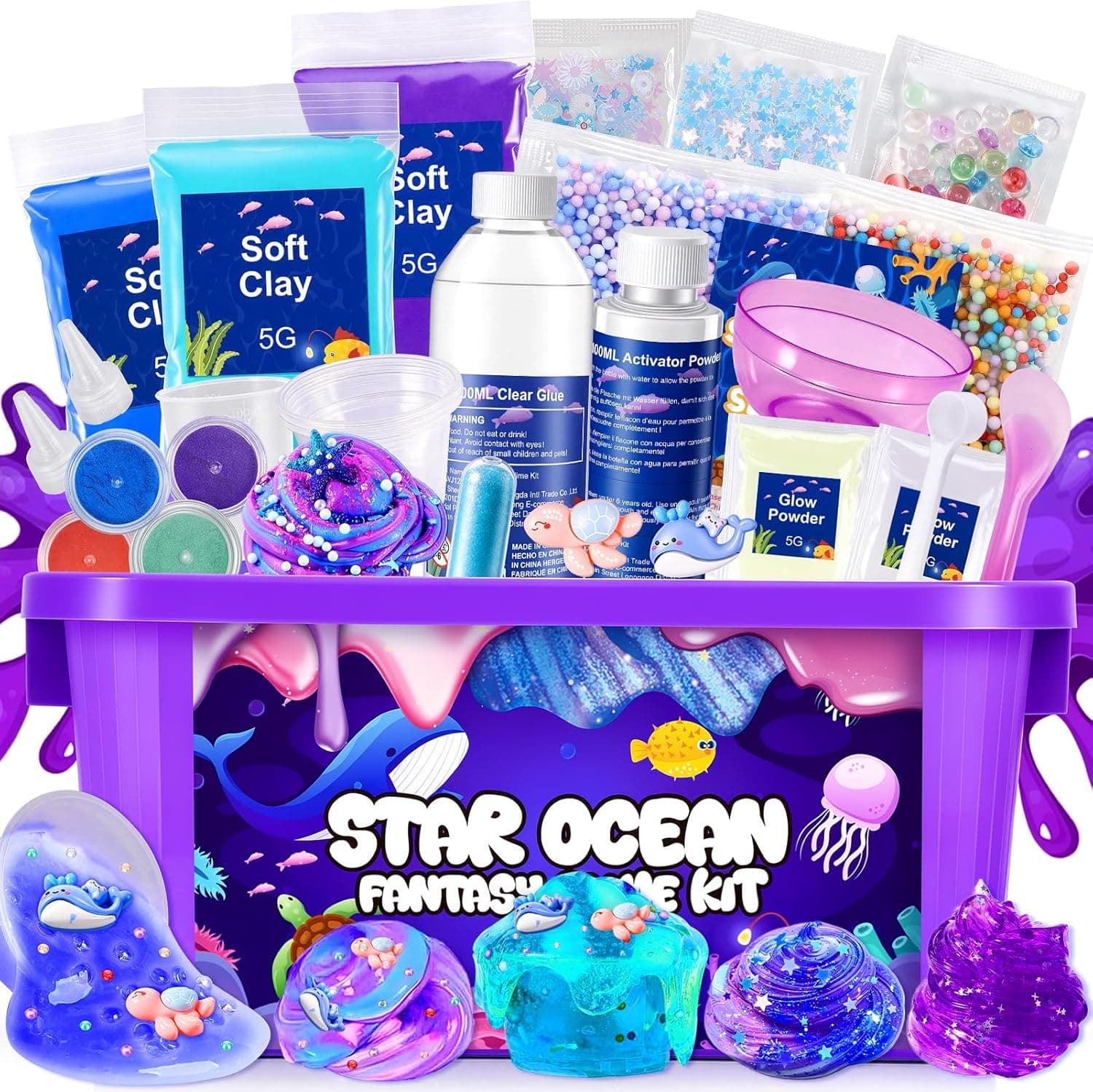 iKidiki Galaxy Slime Kit para Niñas 6-12 Años - Juguetes con Activador