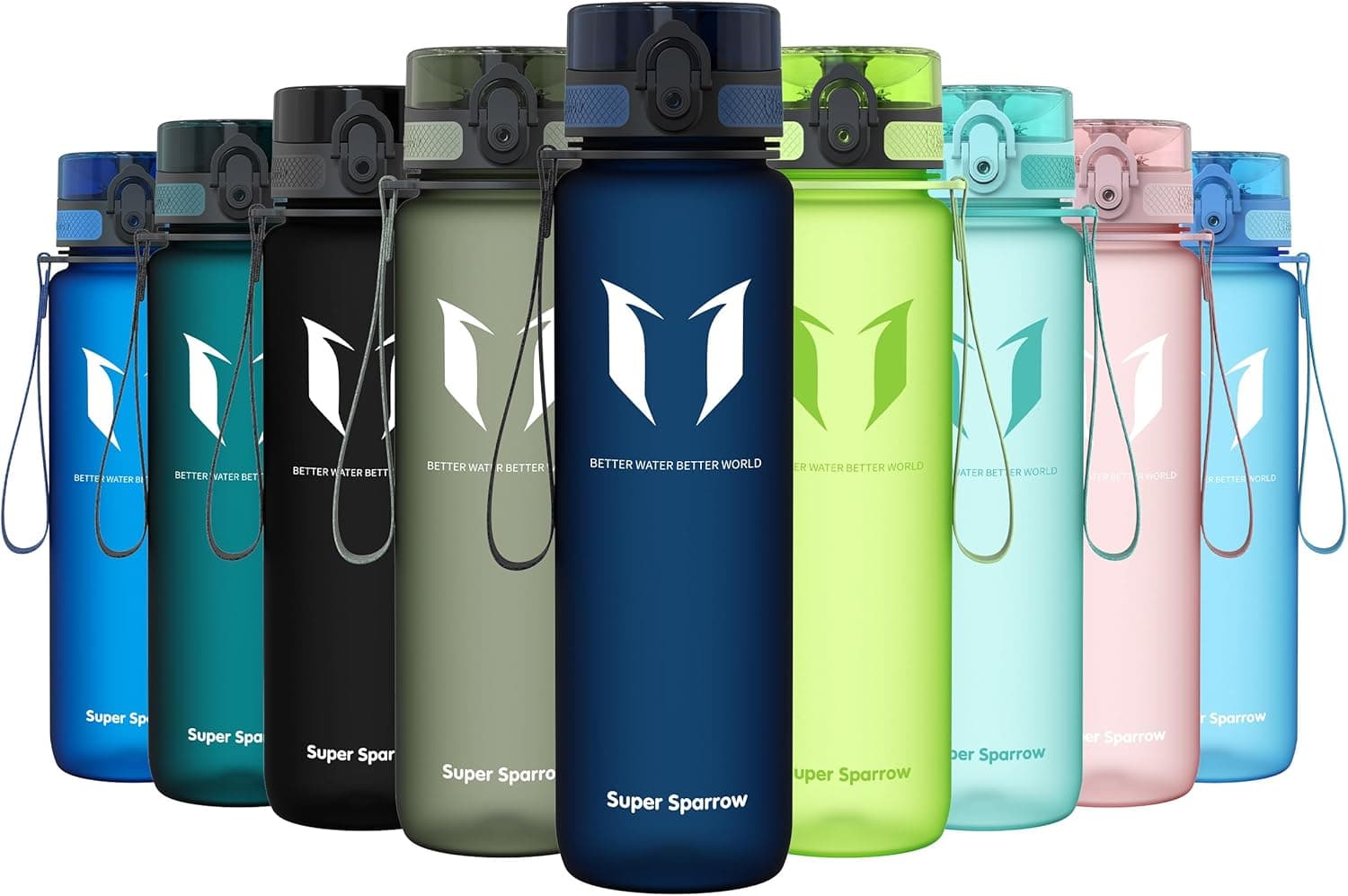 Sparrow Botella Agua Deportiva 500ml/750ml/1L Tritan Cantimplora - Sin BPA