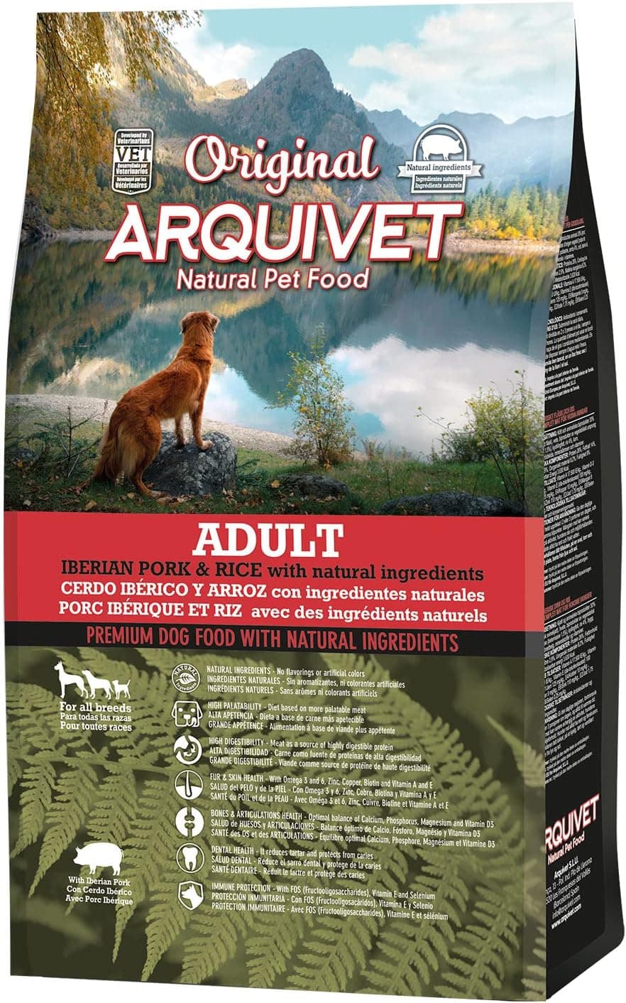 Arquivet Original Adult 3 Kg - Pienso para Perros con Cerdo Ibérico y Arroz - Alimento Seco para Perros Adultos - Alimentación Canina Saludable