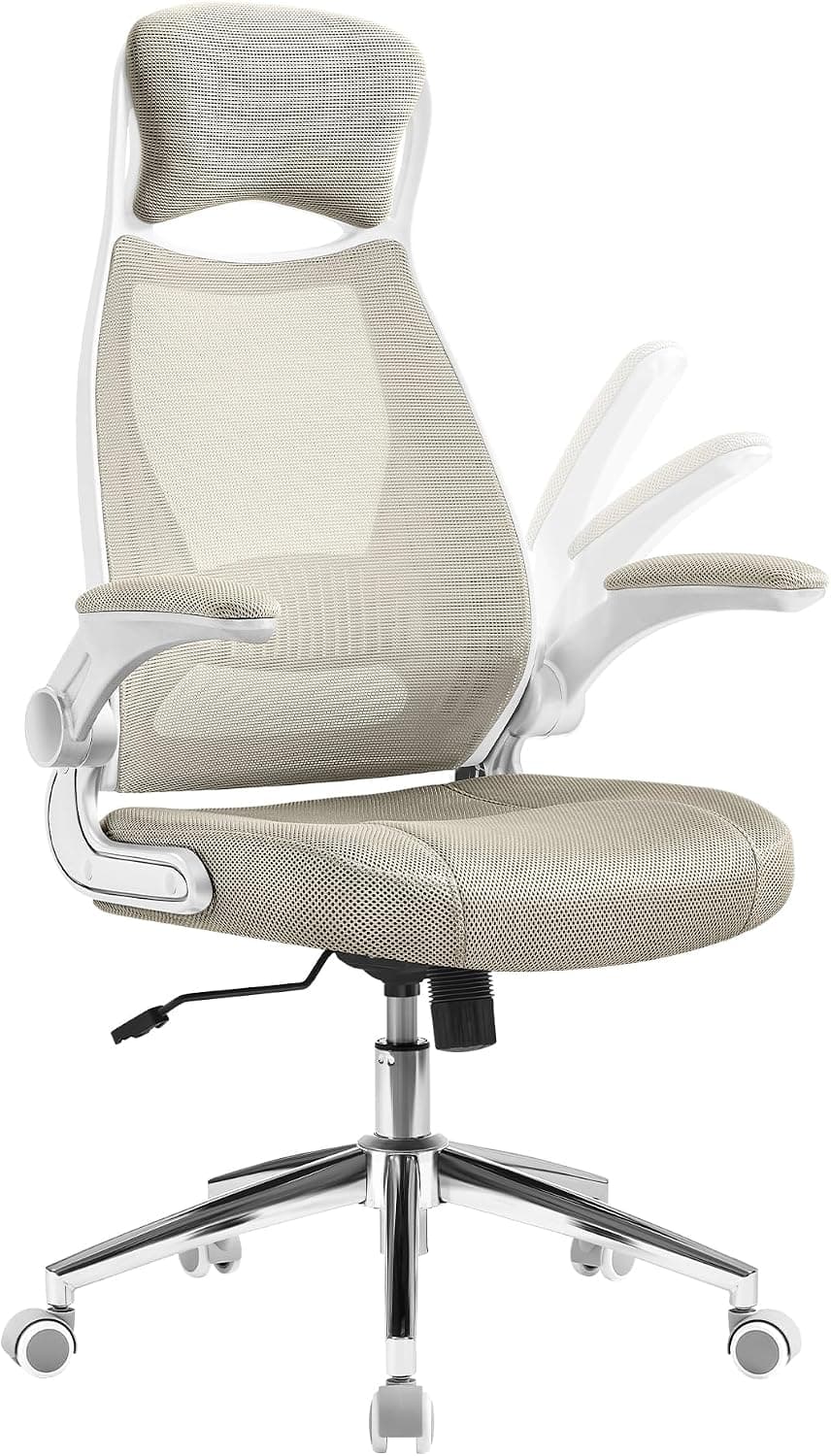 SONGMICS Silla de Escritorio de Malla, con Reposacabezas, Altura Ajustable