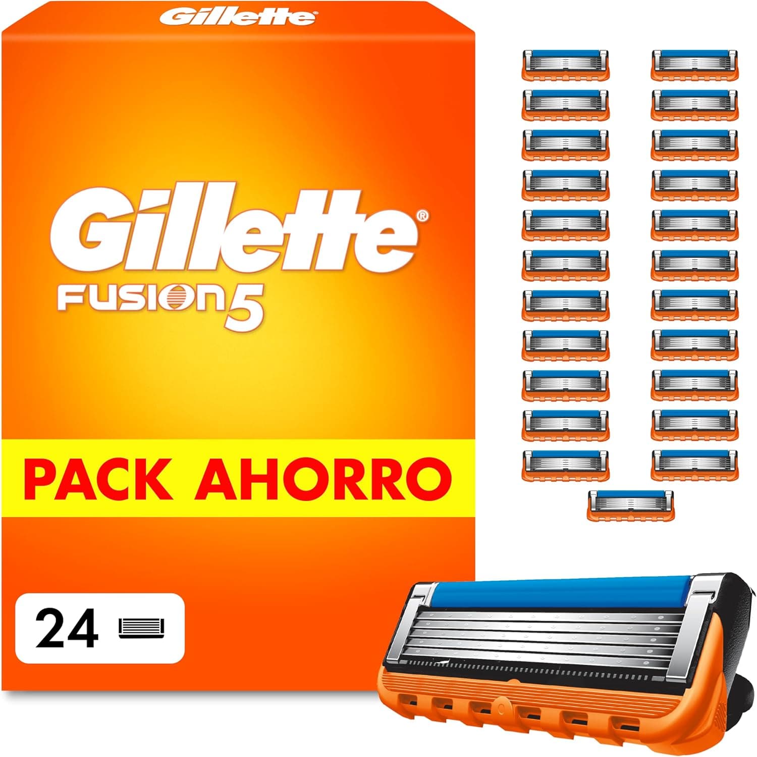 Gillette Fusion5 Cuchillas de Afeitar Hombre, Pack de 24