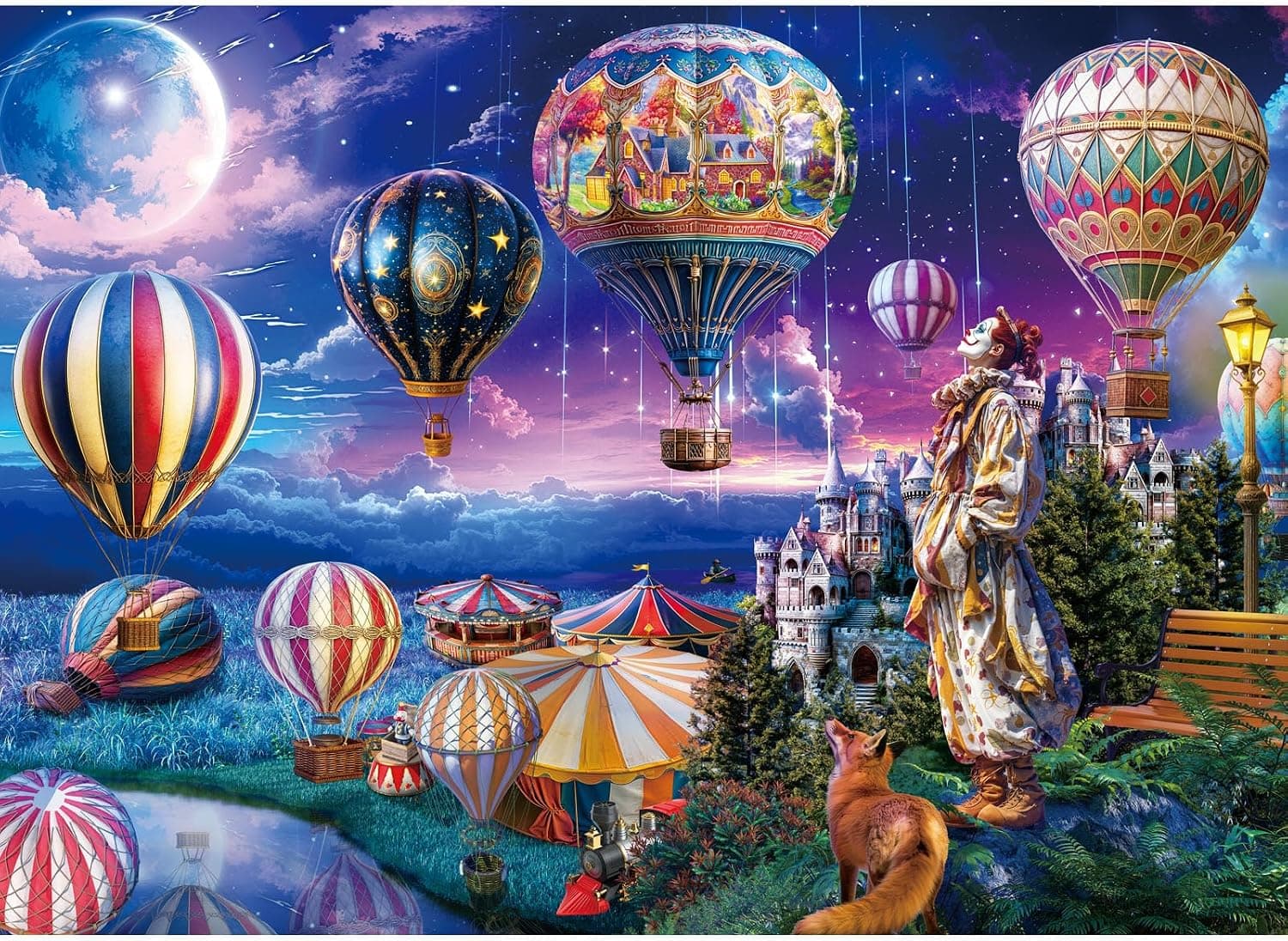 HUADADA Puzle de 1000 piezas Globo Circo Mágico