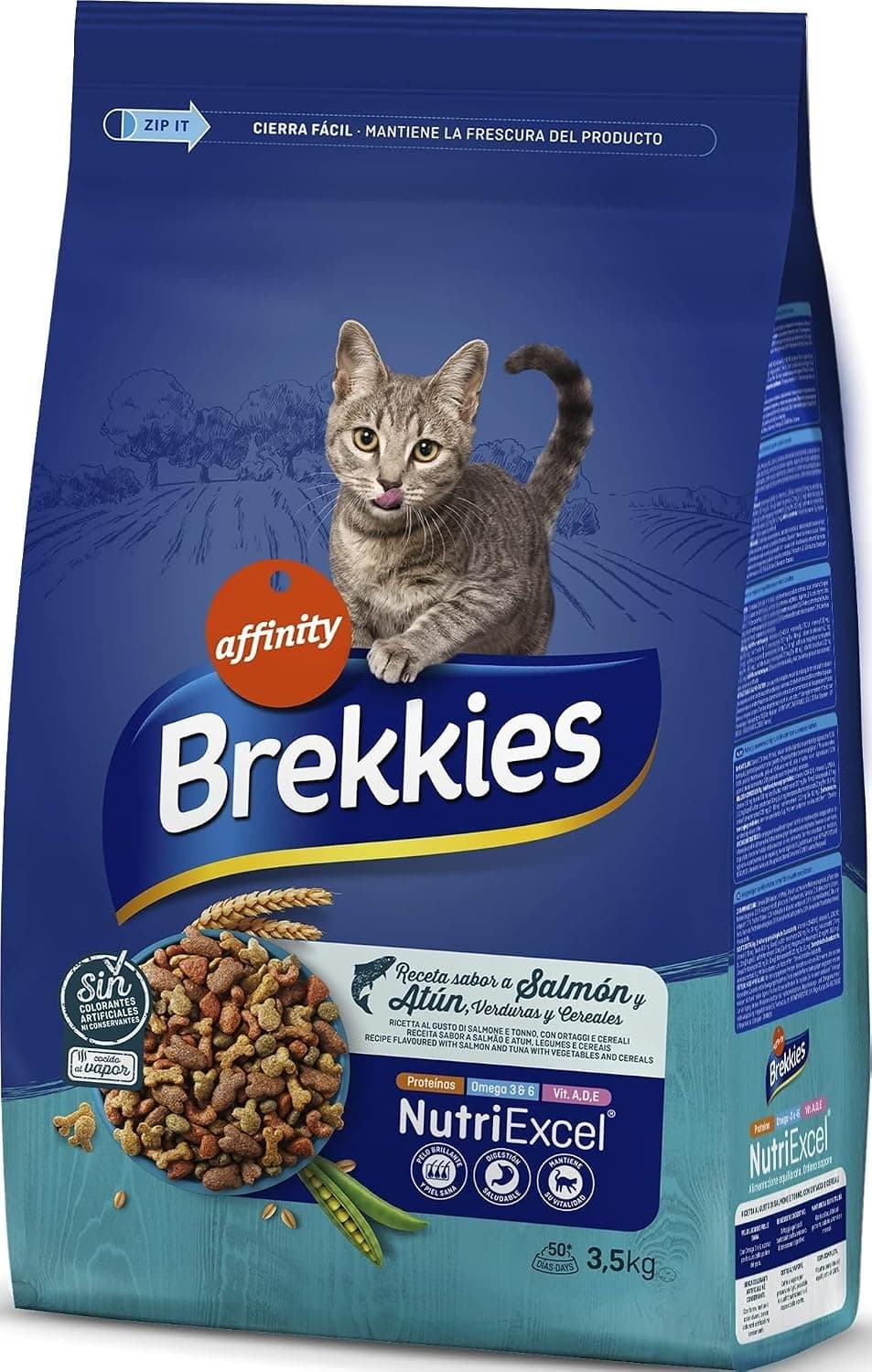 Brekkies Pienso para Gatos con Salmon, Atun y Verduras 3,5kg