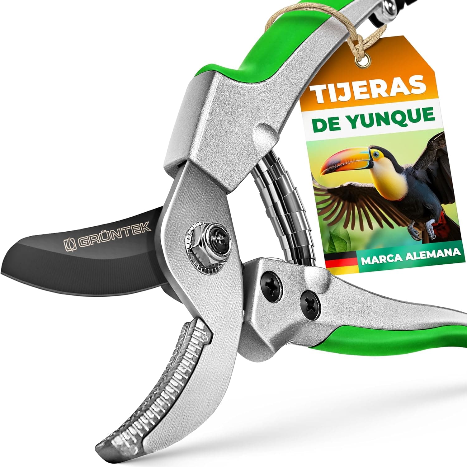 GRÜNTEK Tijeras de podar jardín 195 mm - Tucan NUEVA VERSION - Tijera de