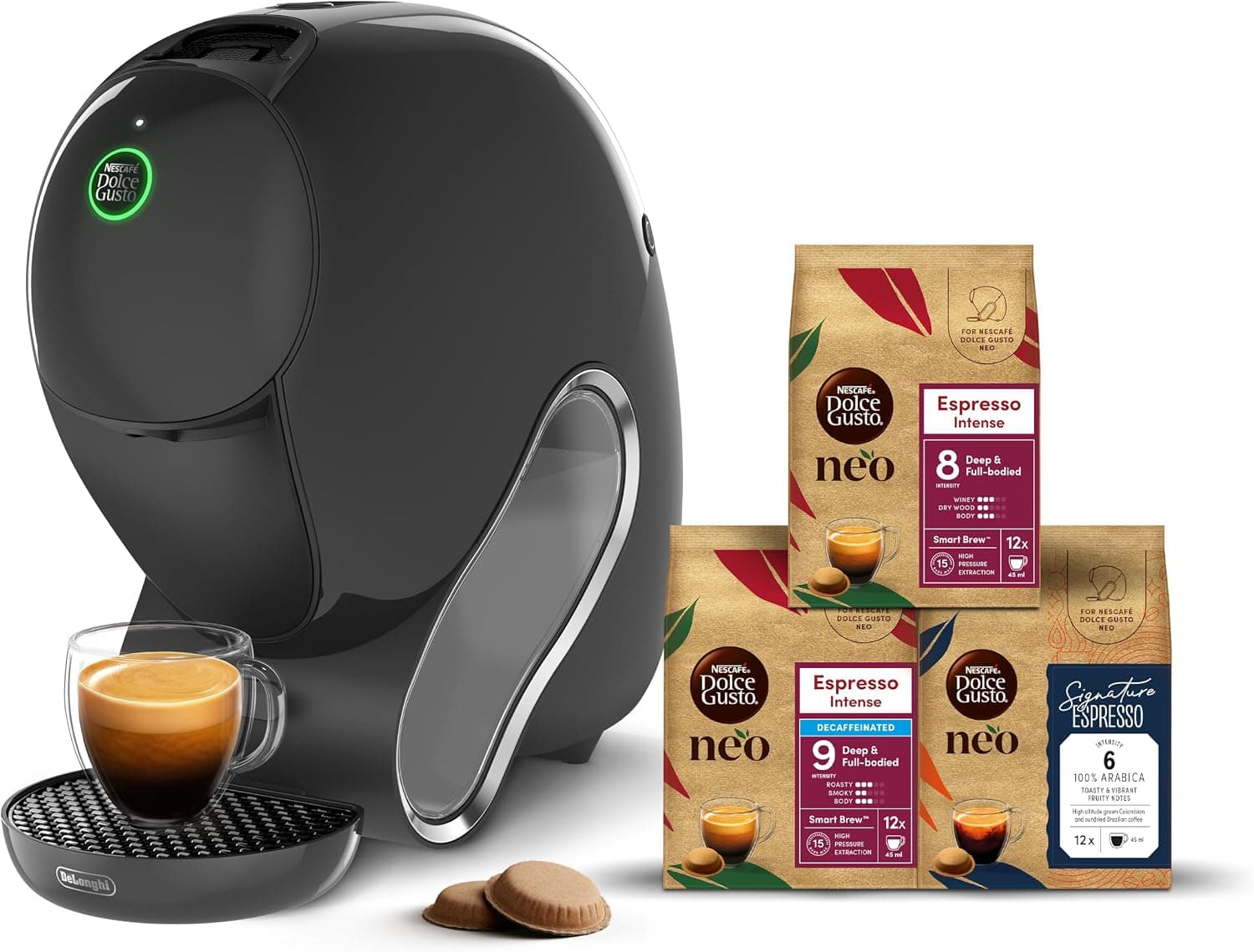 NESCAFÉ Dolce Gusto De'Longhi NEO CAFFÈ Bundle 3 Packs - Cafetera Cápsulas