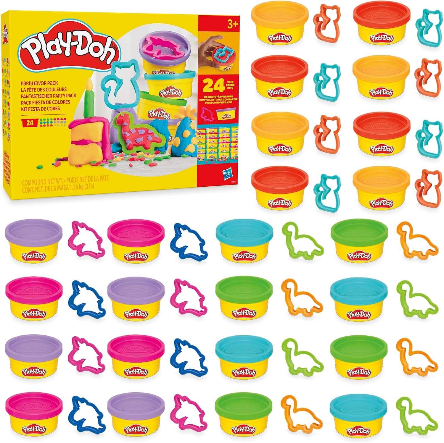 Play-Doh, Pack Fiesta de Colores, Manualidades Infantiles, Set Artísticos para Niños, Plastilina No Tóxica, Niños y Niñas de 3 Años o Más
