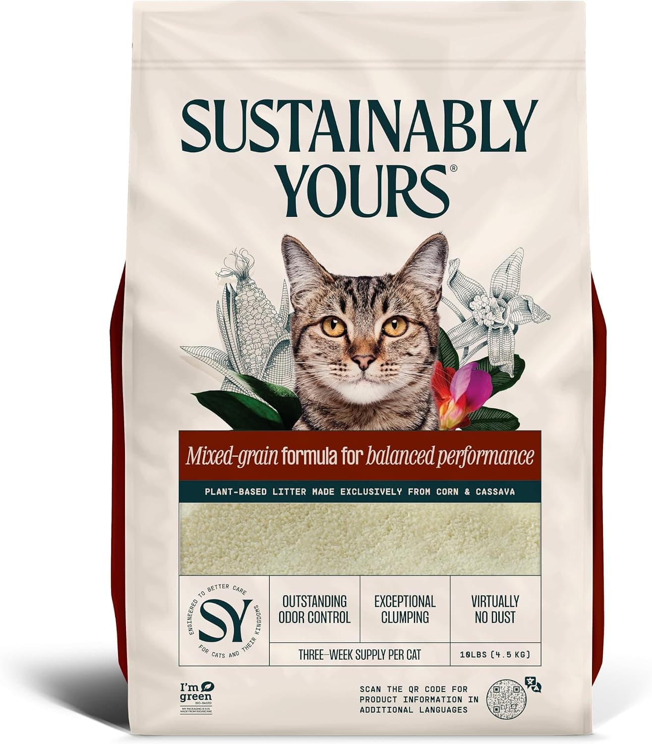 Sustainably Yours Arena para Gatos – Fórmula De Grano Mixto 4,5 Kg