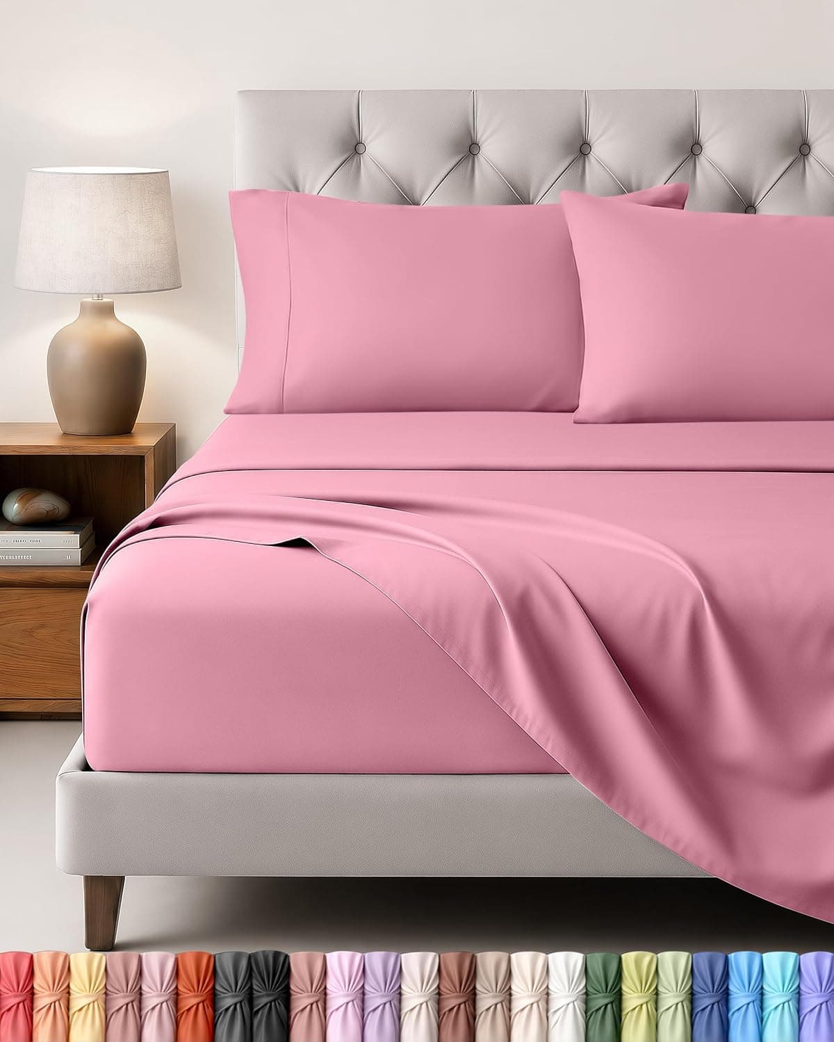 Utopia Bedding Juego de Sabanas 4 Piezas, 150x200cm, Rosa