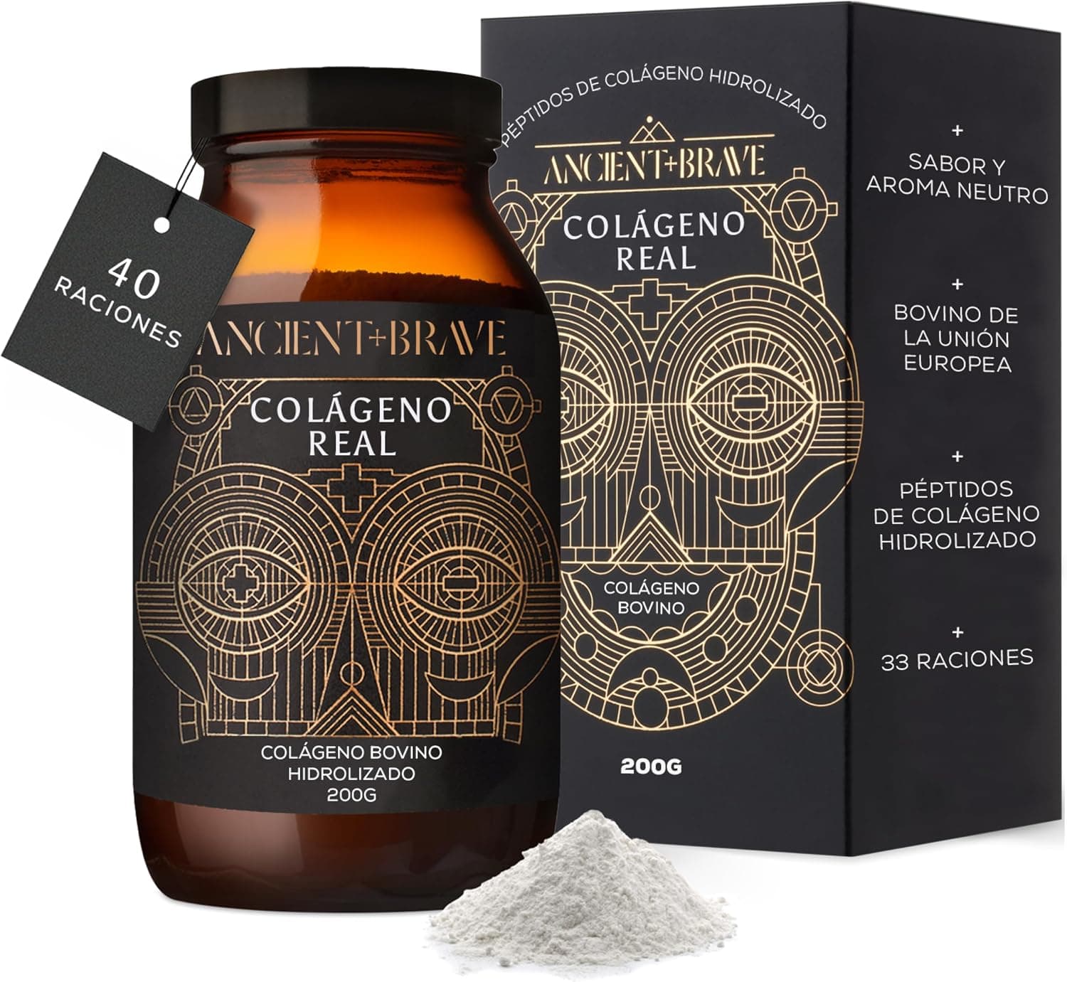 Ancient + Brave True Collagen 200g | Colágeno tipo I en Polvo | 33 Raciones
