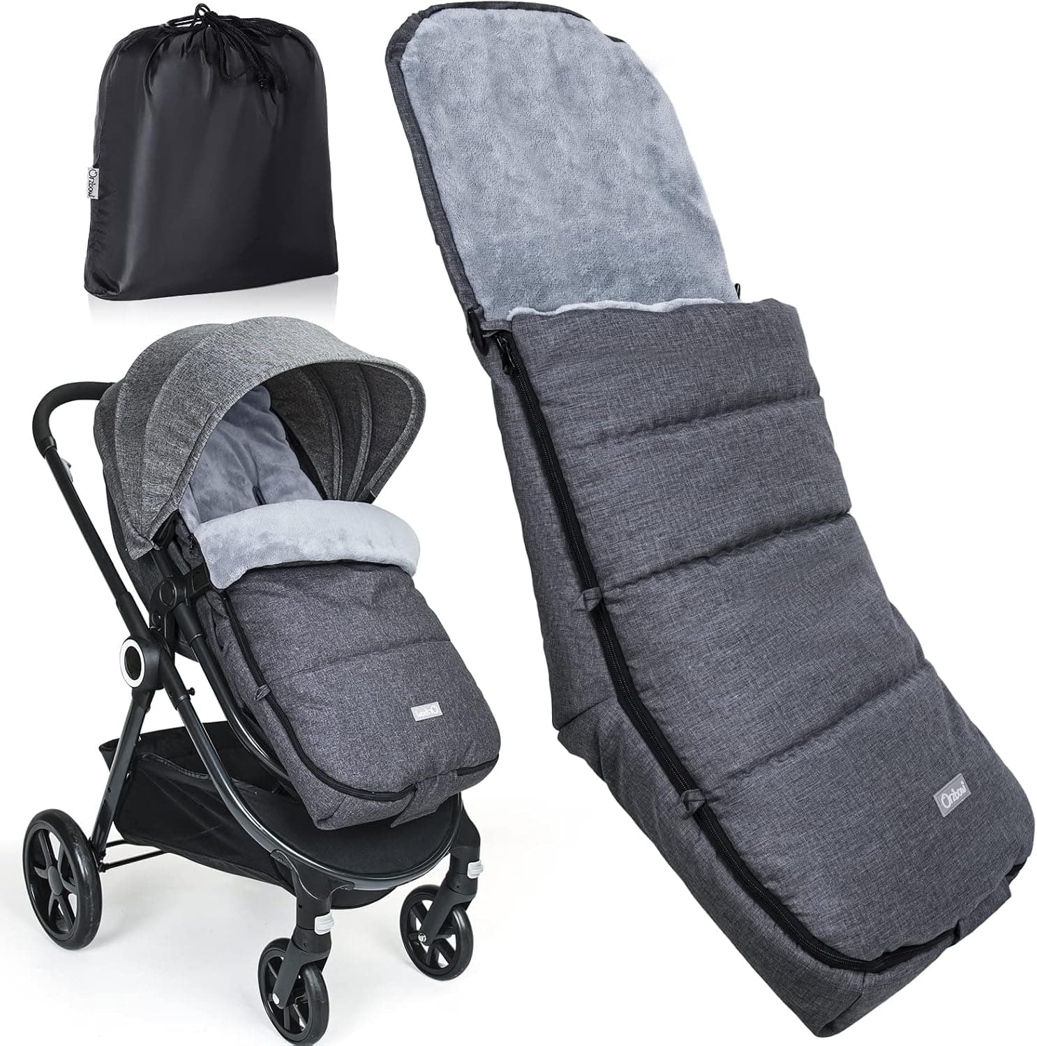 Orzbow Saco Silla Paseo Universal Invierno, Gris