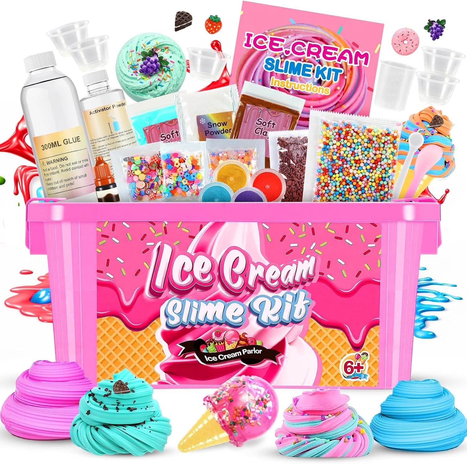 Adeokay Slime para Niñas, Regalos Niña 6 7 8 9 10 11 12 Años Slime para Niños Juguetes Niños 6-12 Años Slime Kit Manualidades Niñas 6-12 Años Slime Fluffy Regalos Cumpleaños Niños