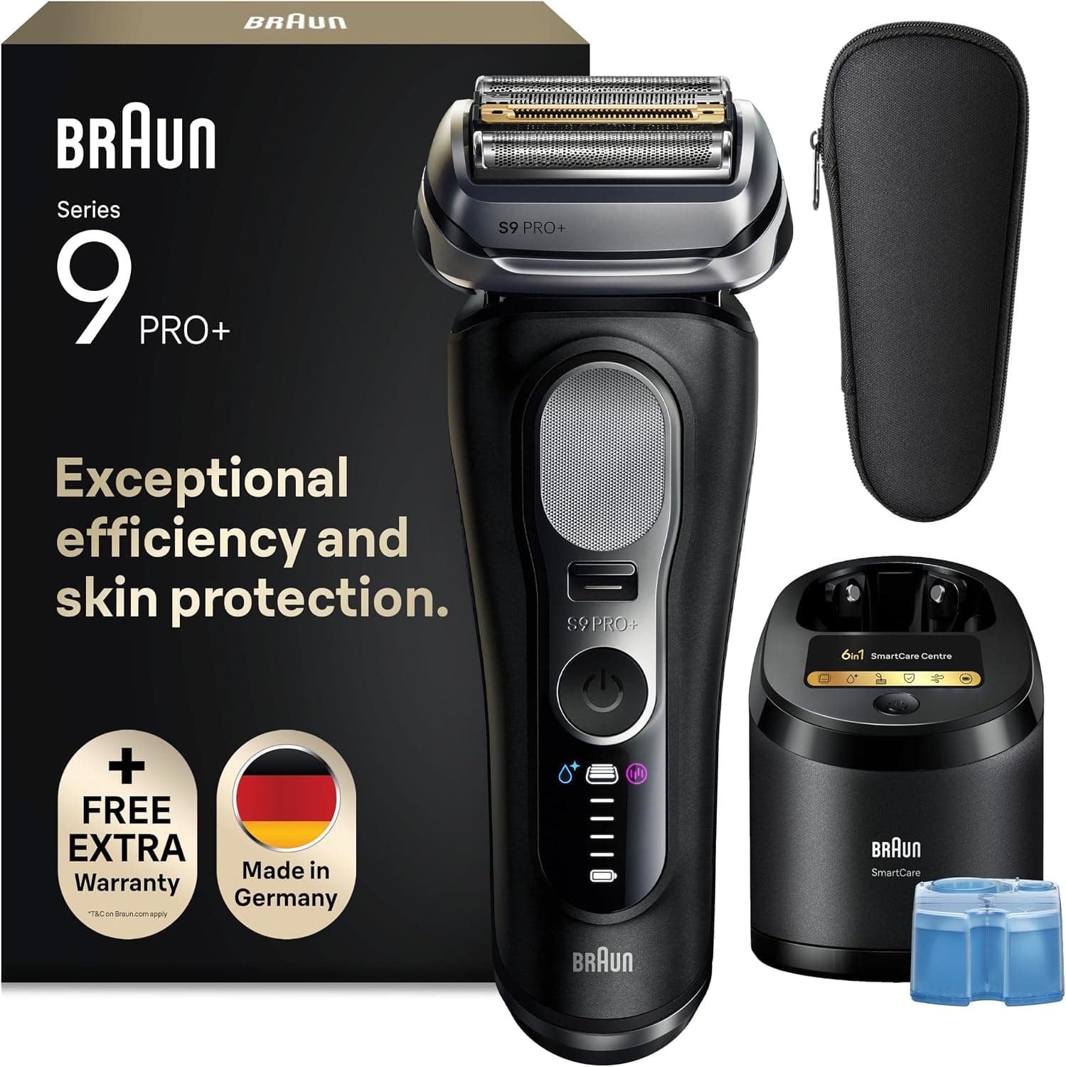 Braun Series 9 Pro+ Afeitadora Eléctrica Hombre, 9660CCE, Negro