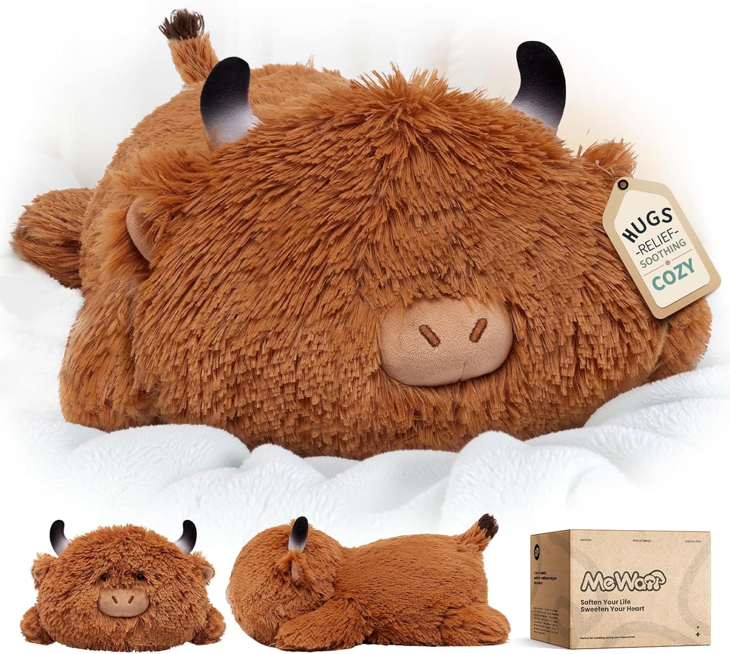 Mewaii Peluche Toro Montaña Kawaii, 33 cm