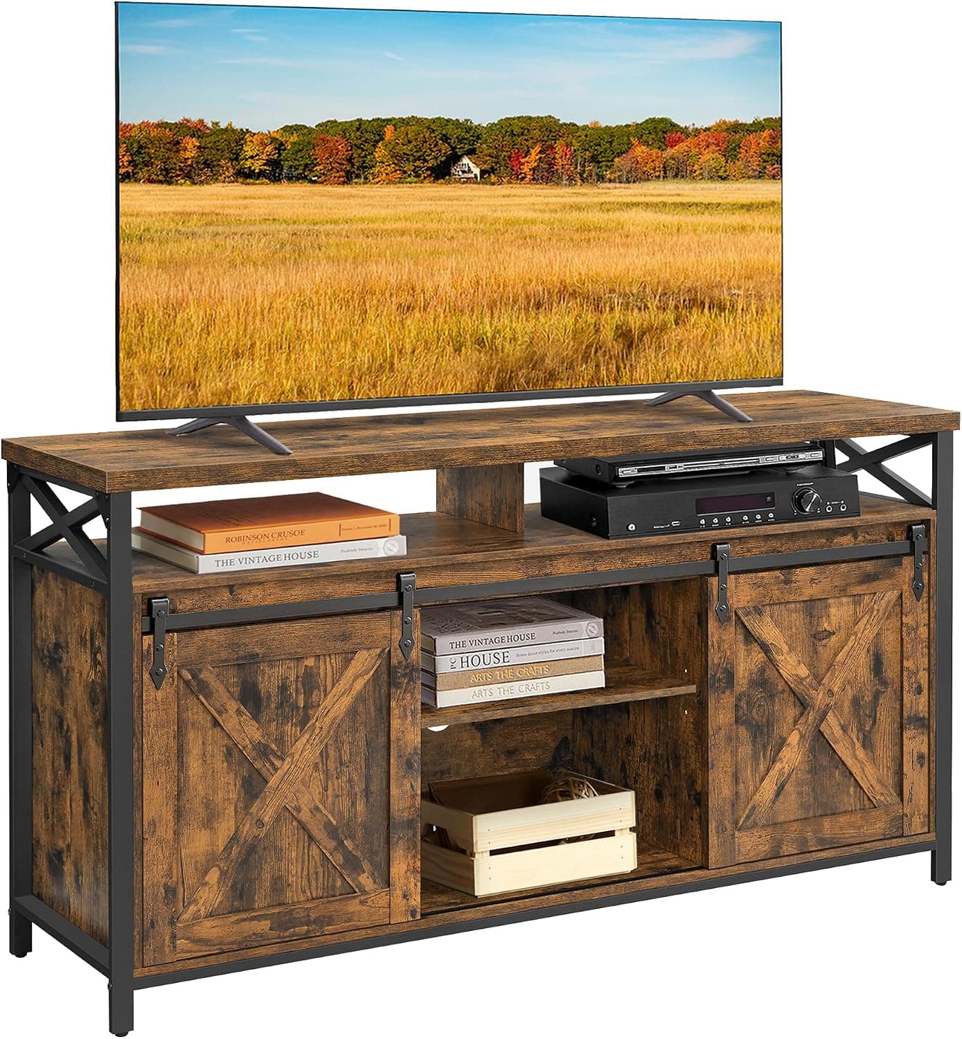 VASAGLE Mueble TV, Largo de 147 cm, Estilo Industrial