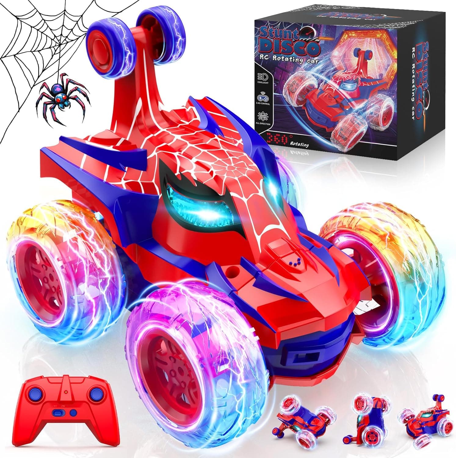 Coche Teledirigido Spider, 2.4Ghz Radiocontrol Monster Truck con Luces