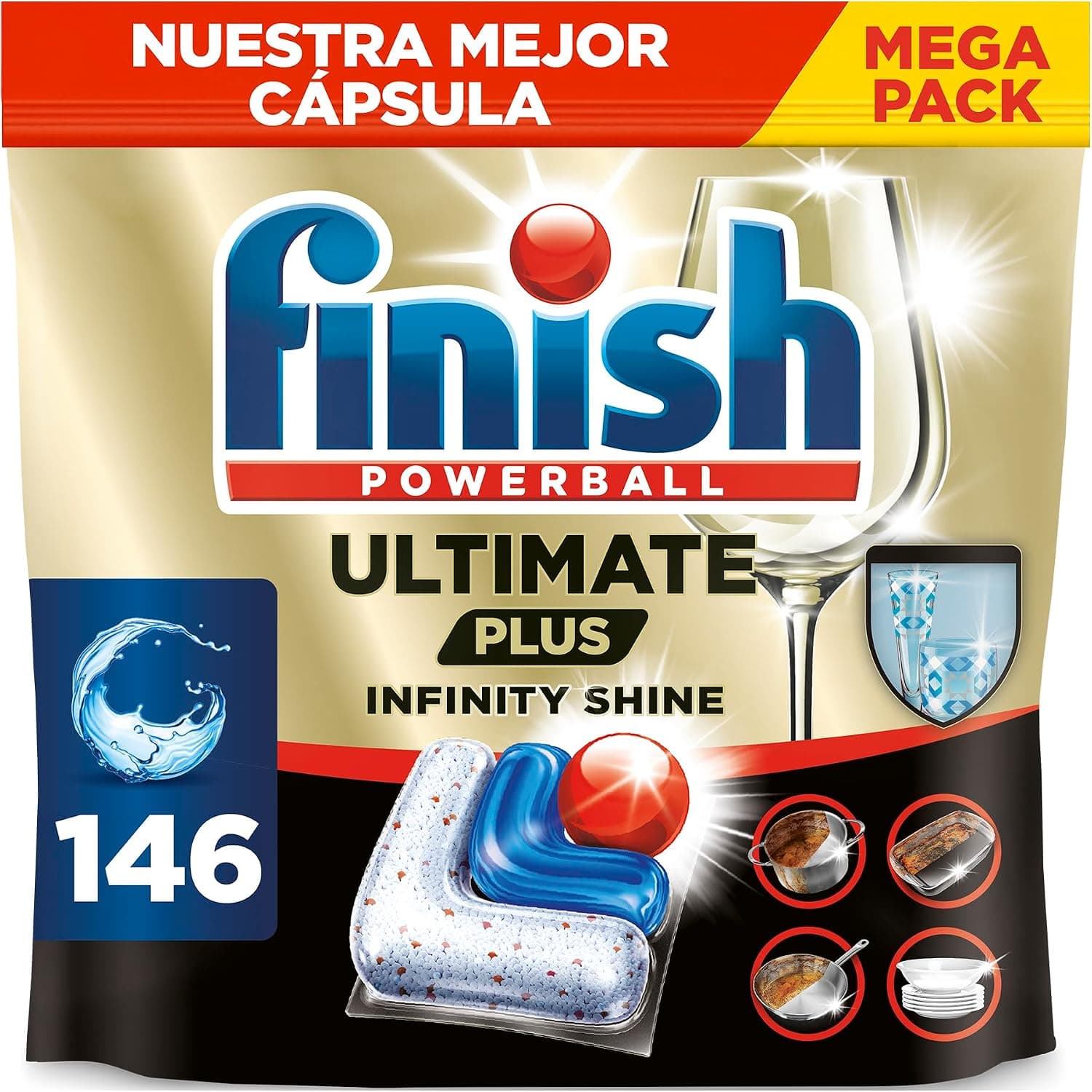 Finish Ultimate Plus Infinity Shine Pastillas lavavajillas - 146 cápsulas