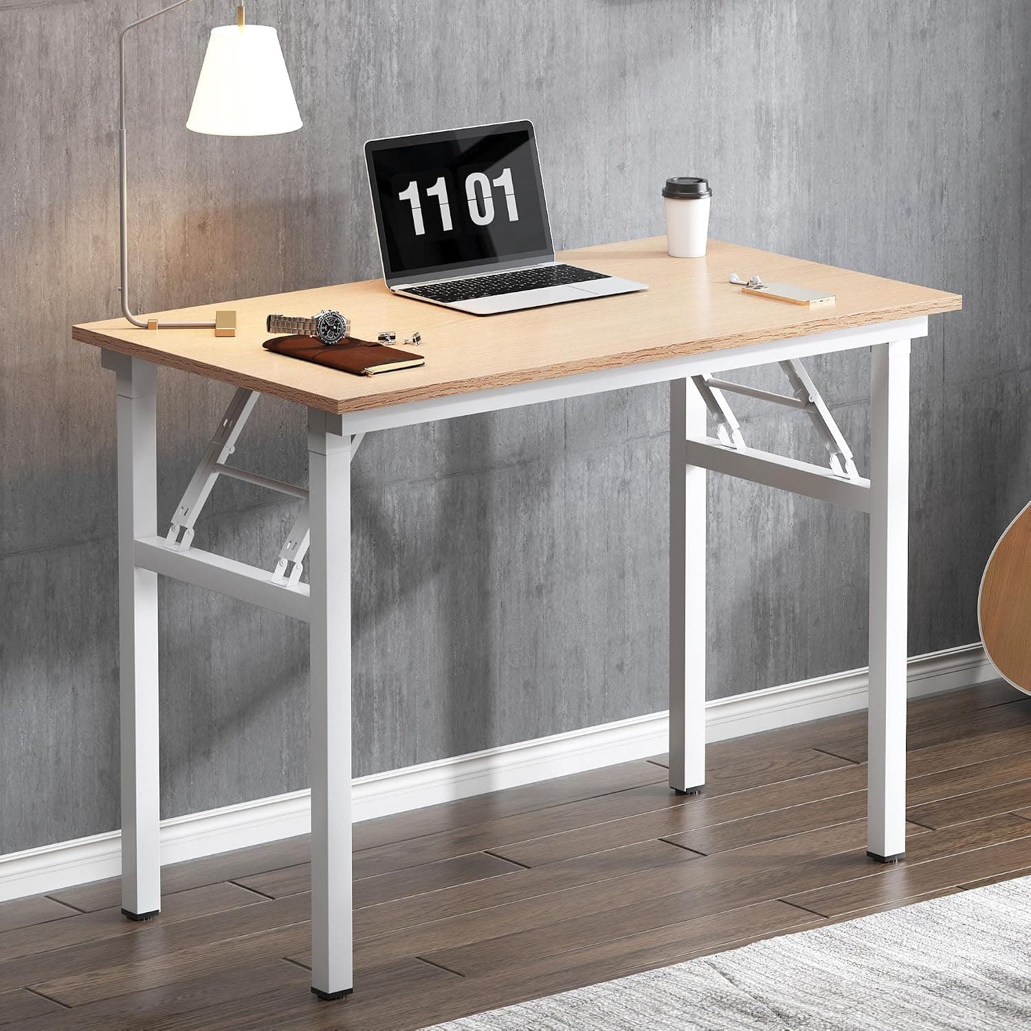 SogesHome - Mesa plegable pequeña, compacta, escritorio de ordenador, para oficina, escritorio de esquina para oficina en casa, 80 x 40 cm