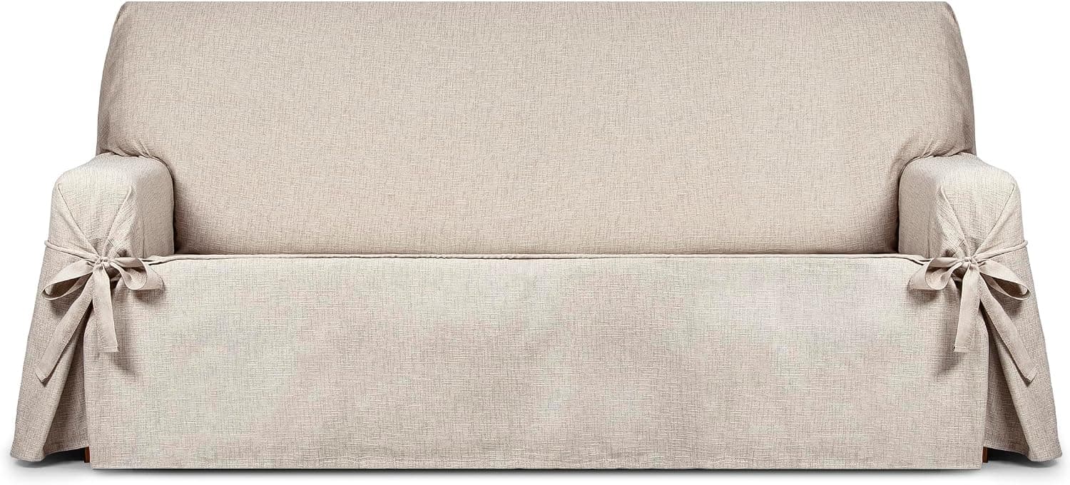 EYSA Genna Funda de sofá con Lazos Antimanchas 2 plazas Color Lino