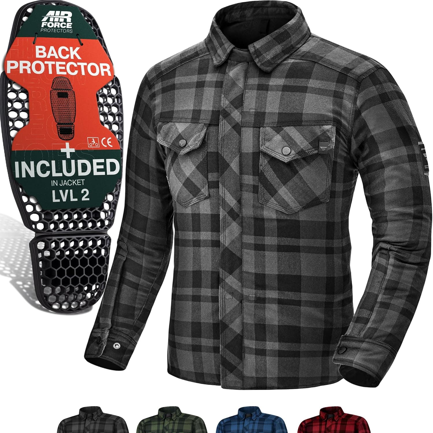 SHIMA RENEGADE 2 Camisa Moto Chaqueta Hombre Algodóncon FiberQL Aramida Protector