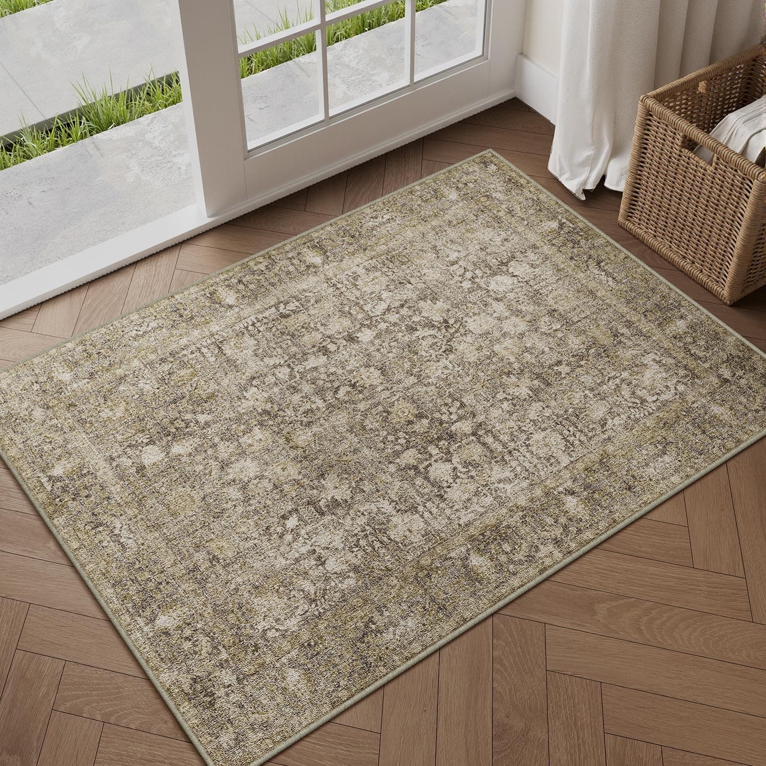 HUGEAR Felpudo Entrada Casa Alfombra 60x90cm Marrón Oscuro
