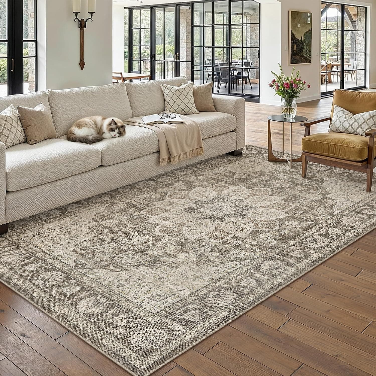 PureCozy Alfombra Salon 160x230cm Marrón Vintage